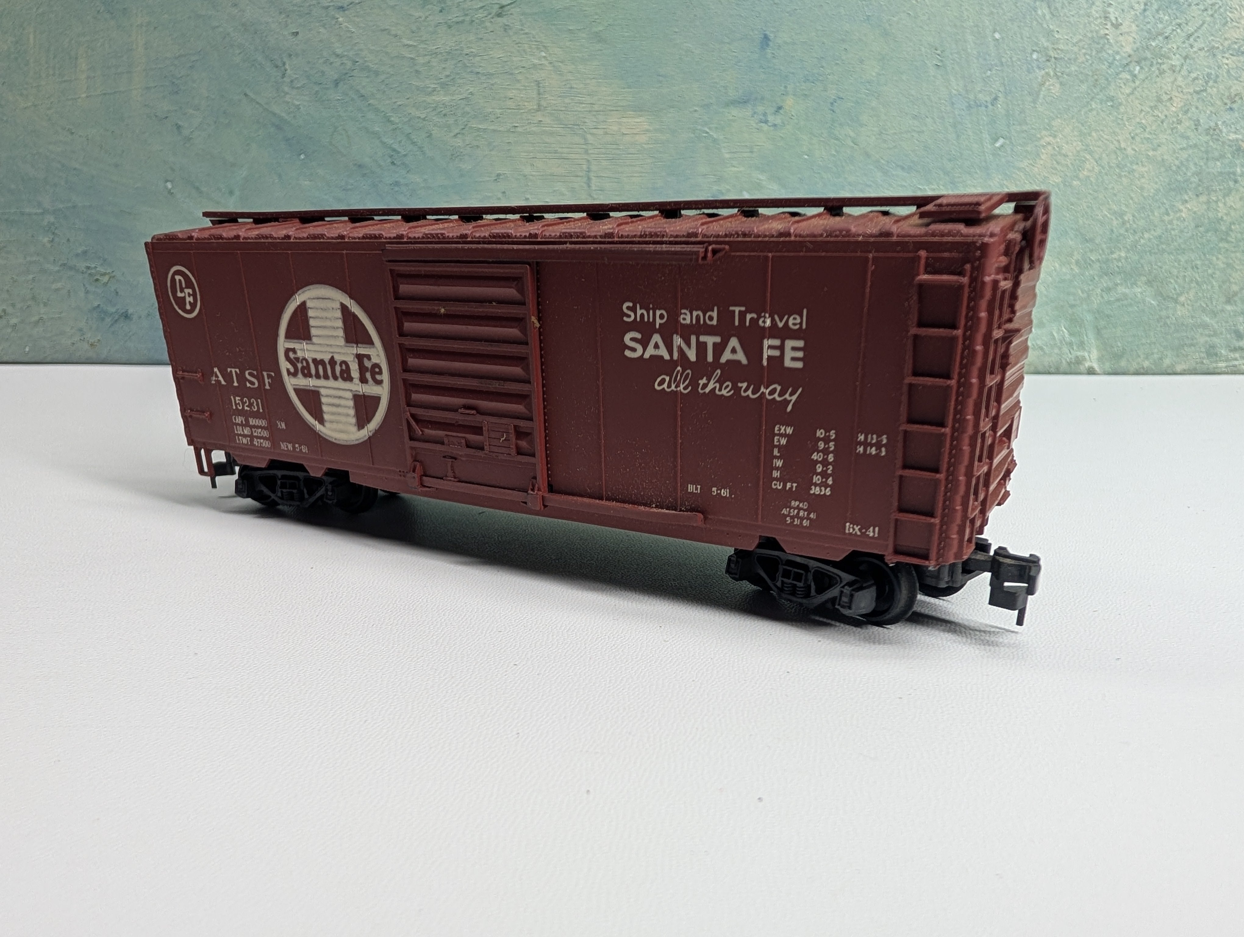 USED AHM HO Scale 40' Box Car Santa Fe ATSF #15231
