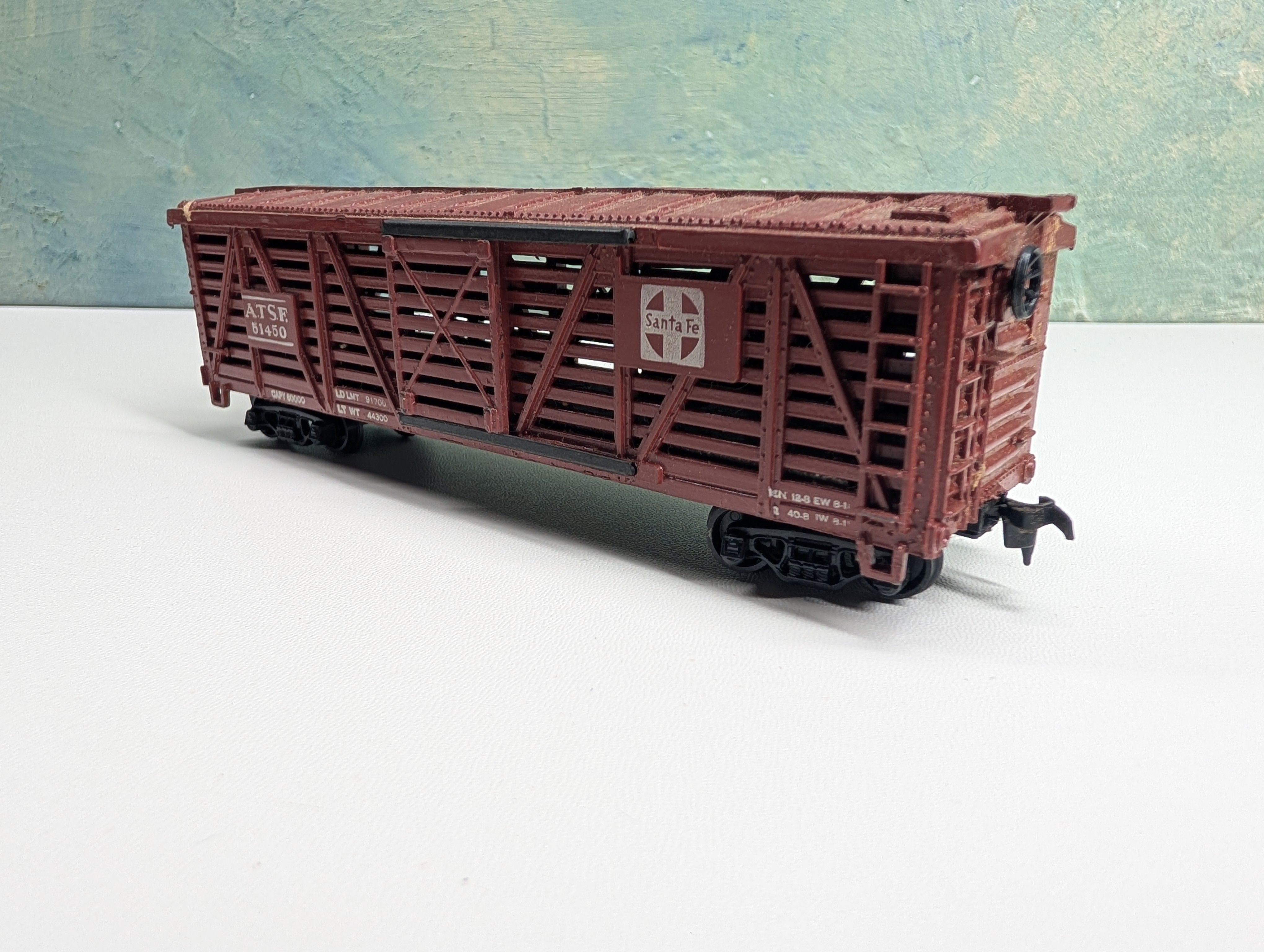 USED HO Scale Stock Cattle Car Santa Fe ATSF #51450