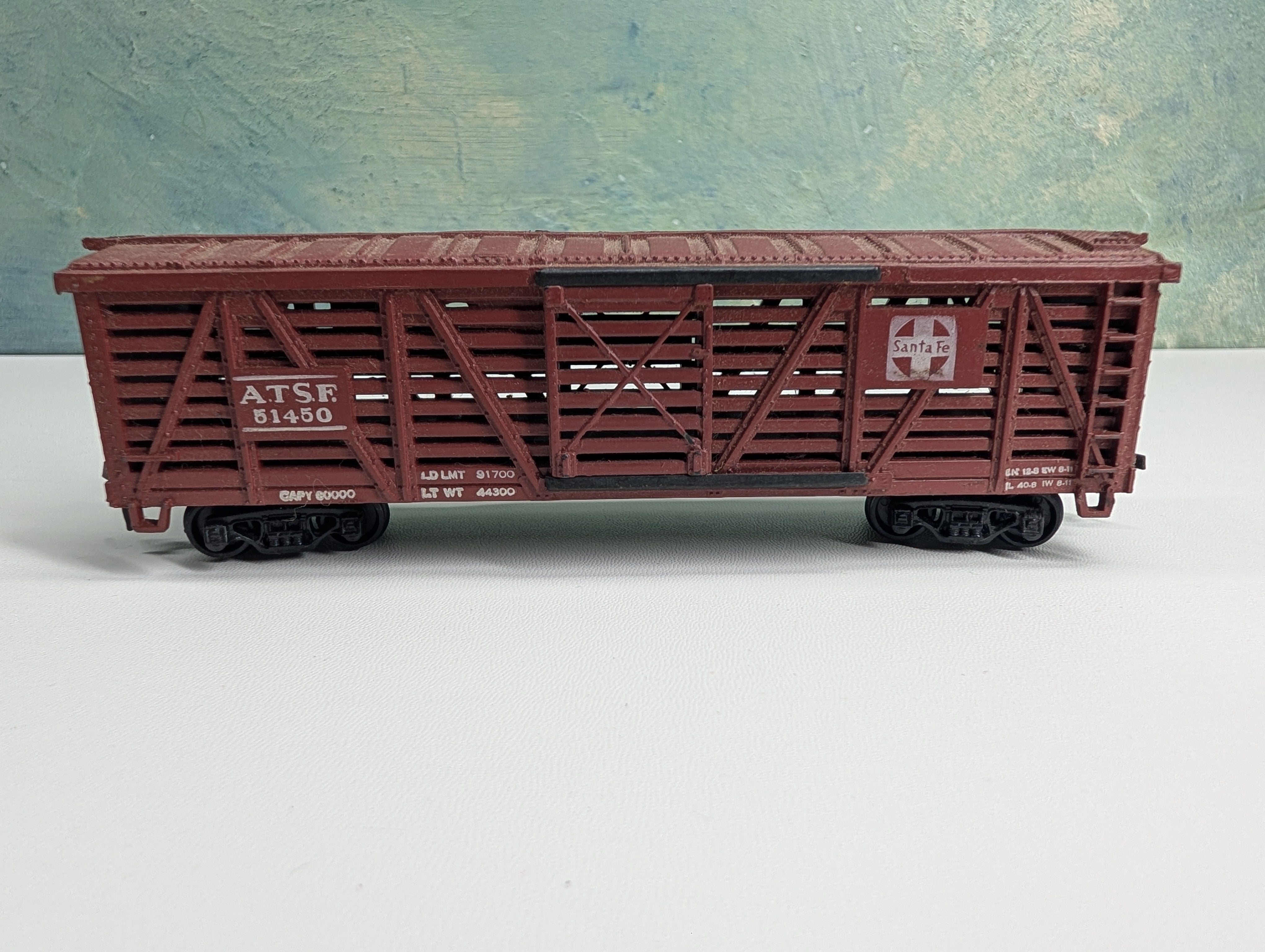 USED HO Scale Stock Cattle Car Santa Fe ATSF #51450