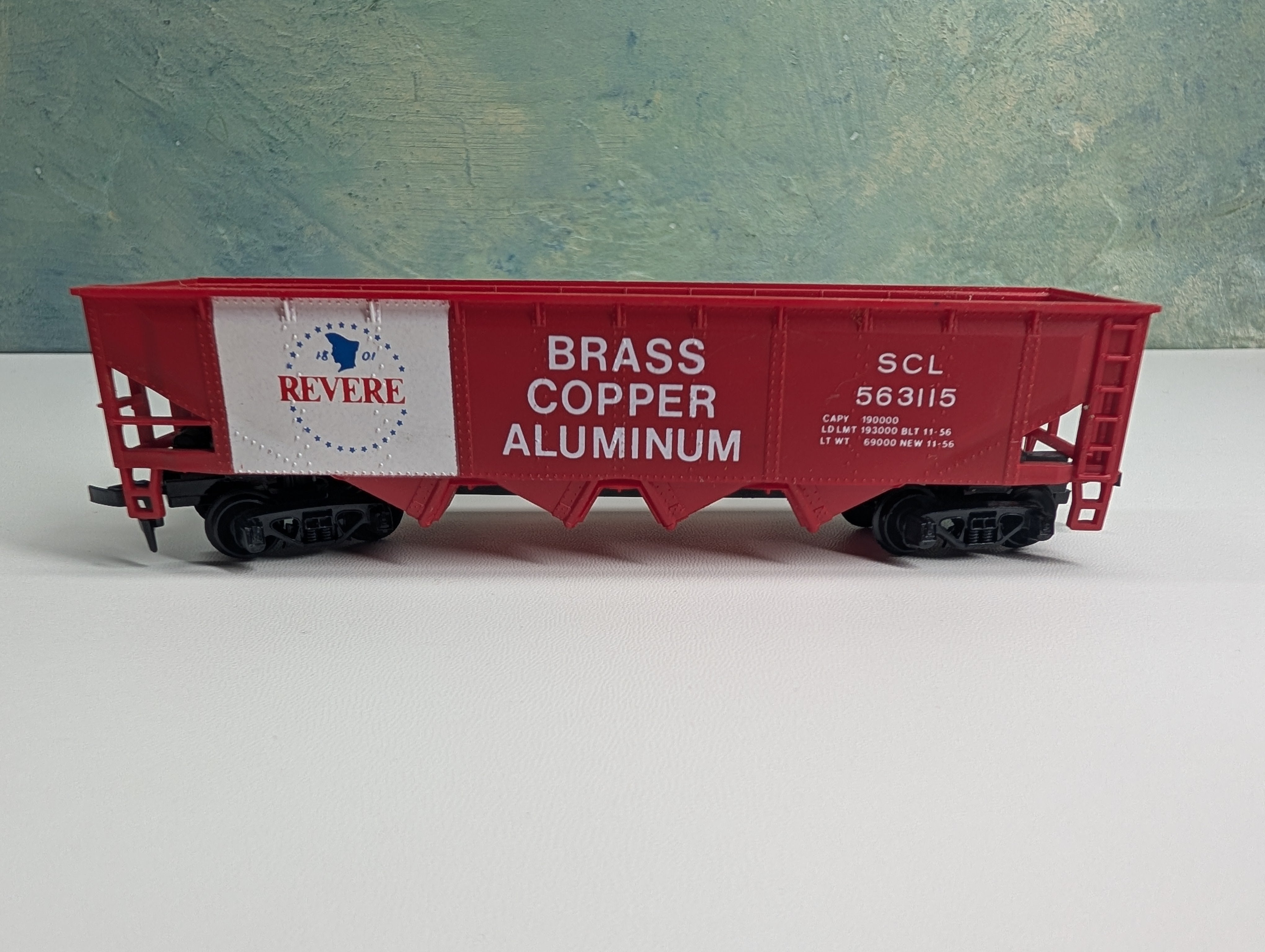 USED Tyco HO Scale 1801 Revere Brass Copper Aluminum Hopper SCL #563115