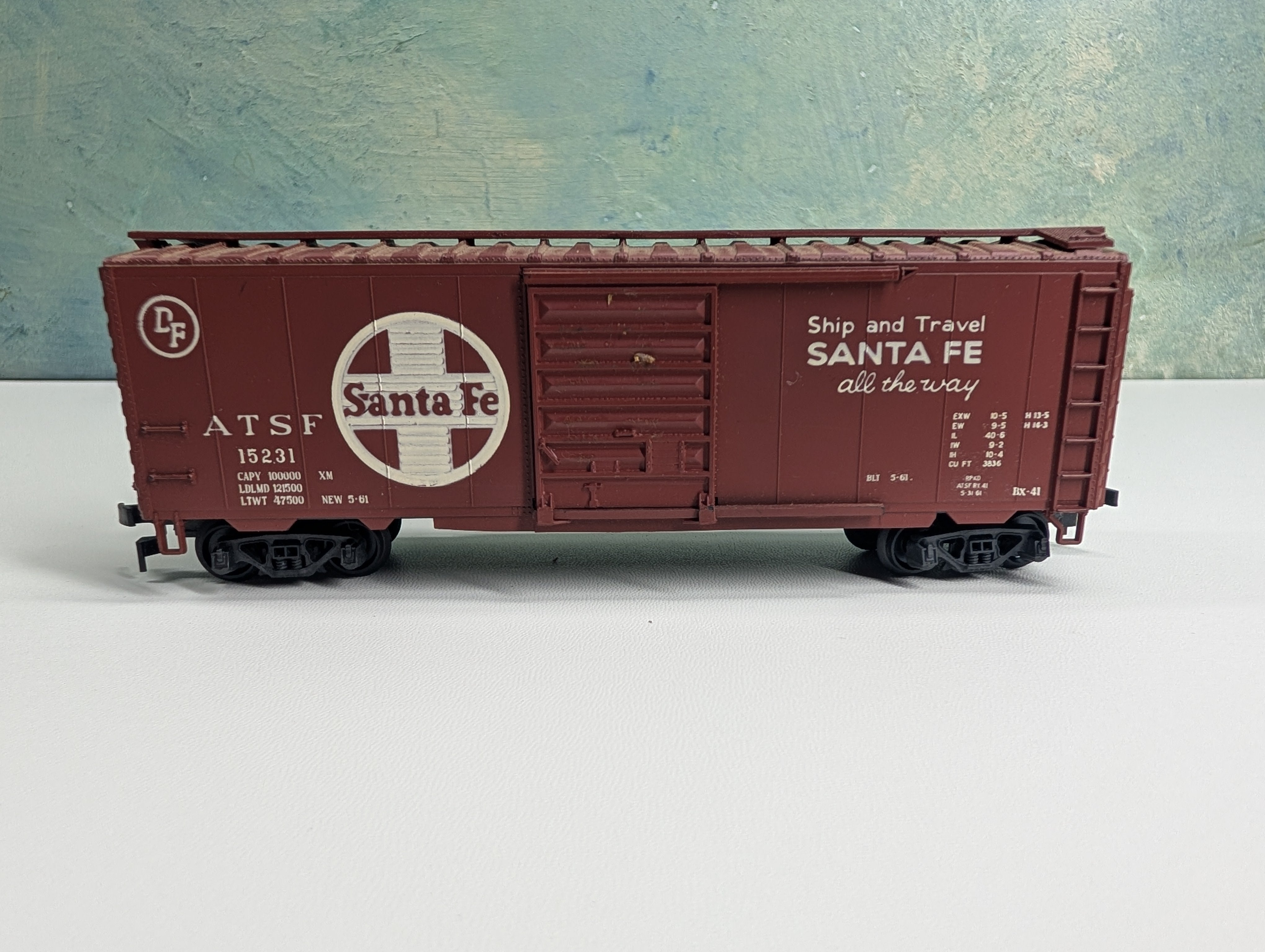 USED AHM HO Scale 40' Box Car Santa Fe ATSF #15231