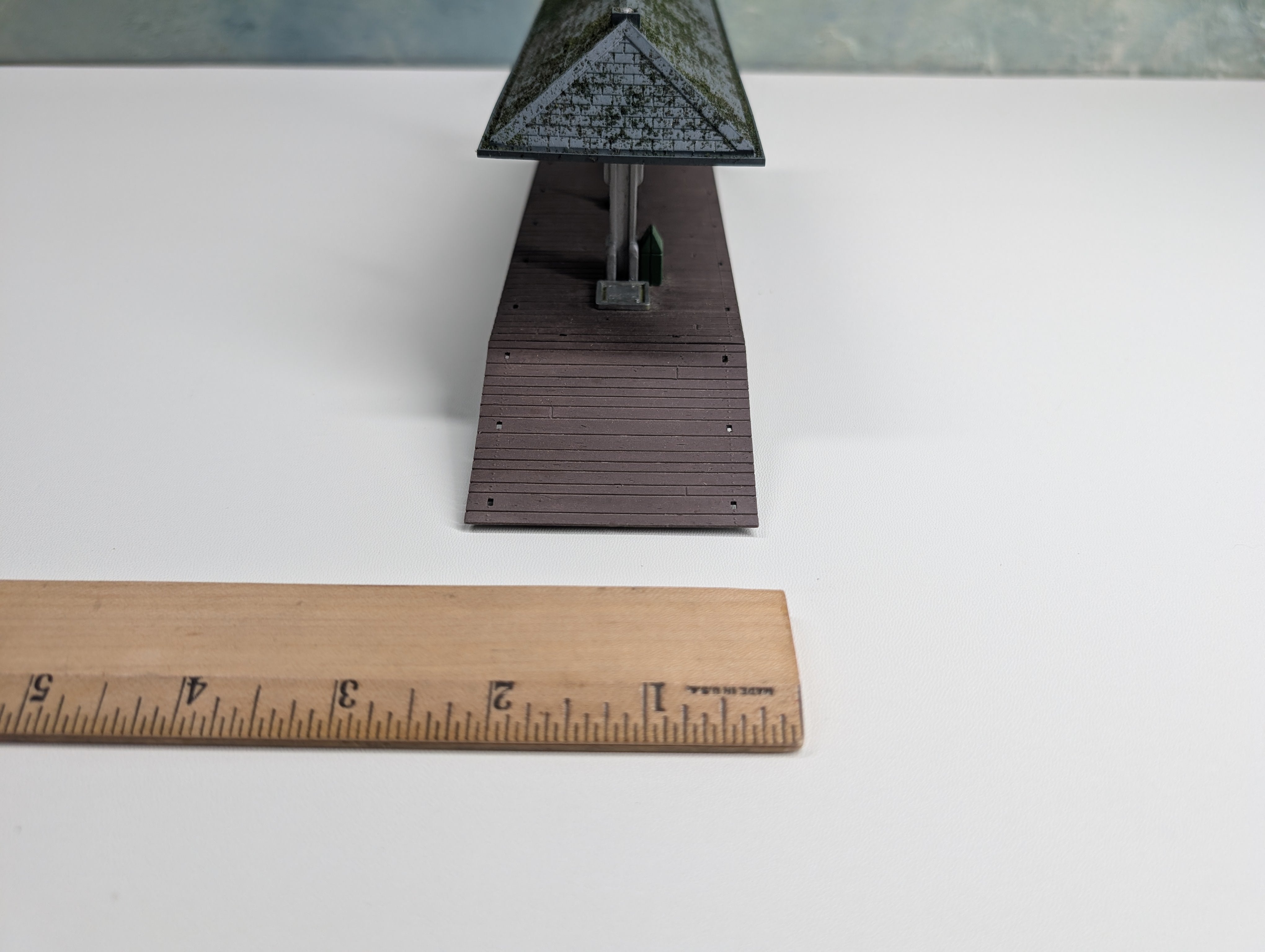 USED HO Scale Train Station Platform w/ Details (Weathered)