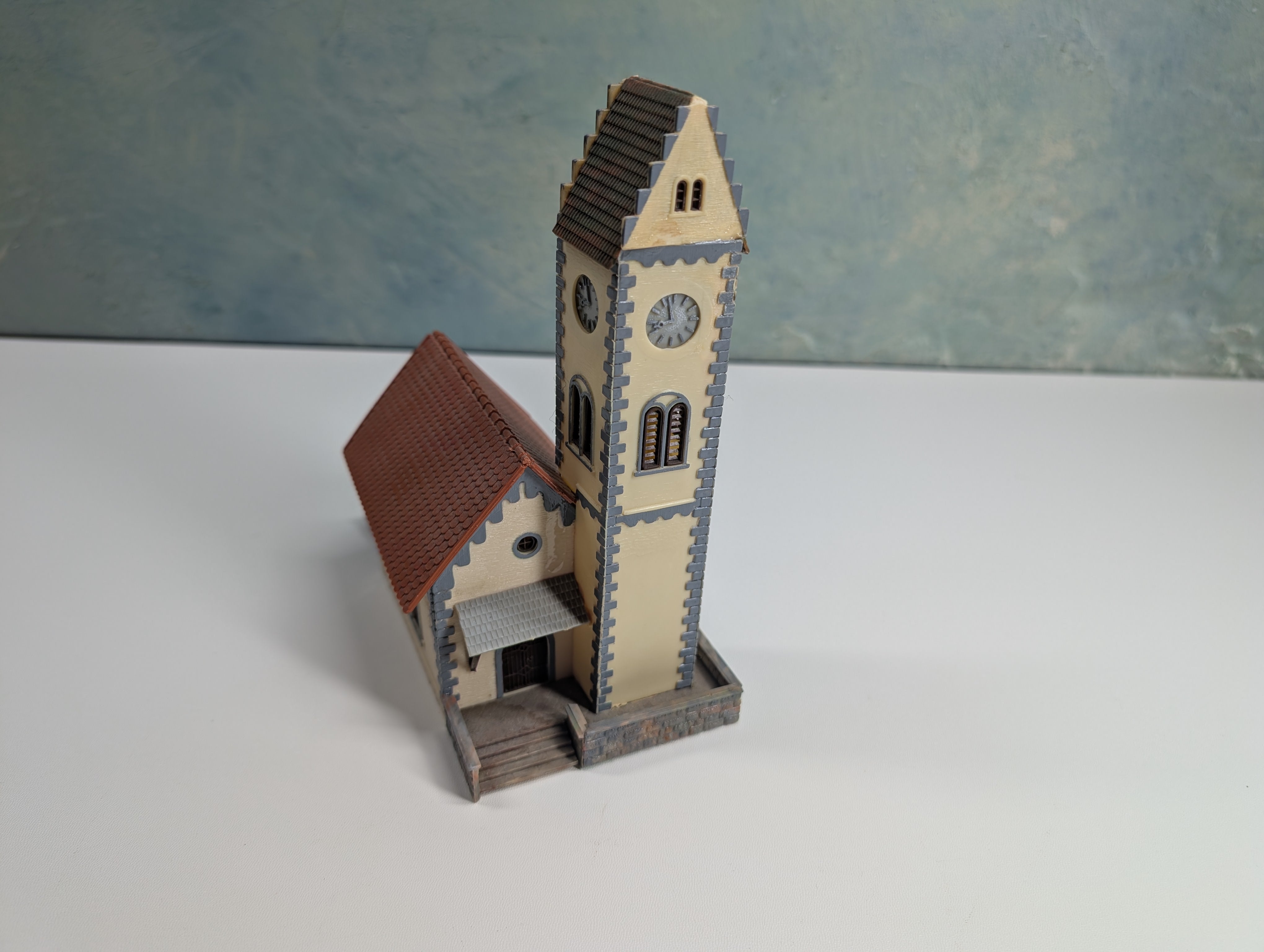USED Faller B238 HO Scale Church with Clock Tower