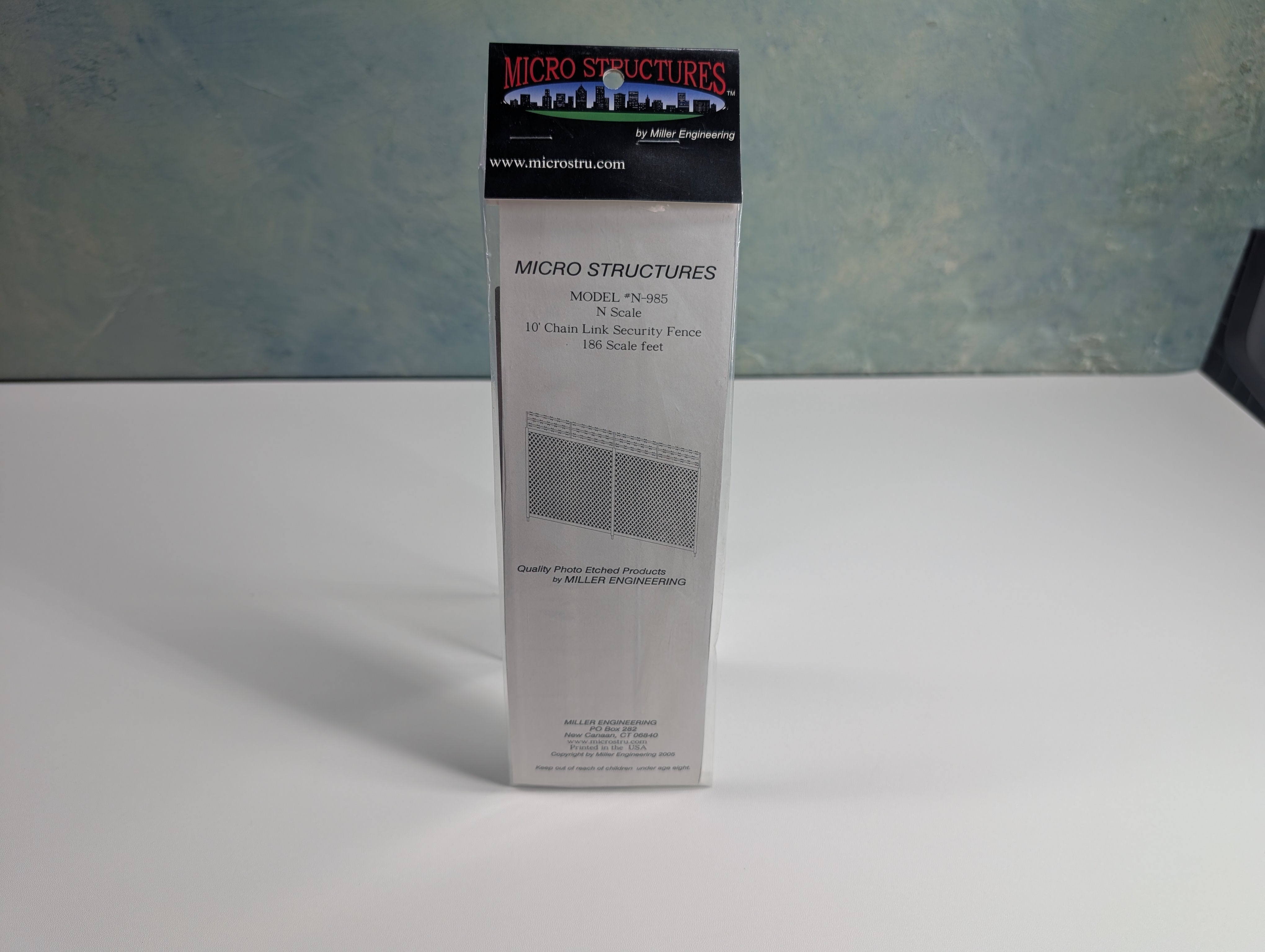 Miller Engineering #N-985 N Scale 10' Chain Link Security Fence (186 Scale Feet)