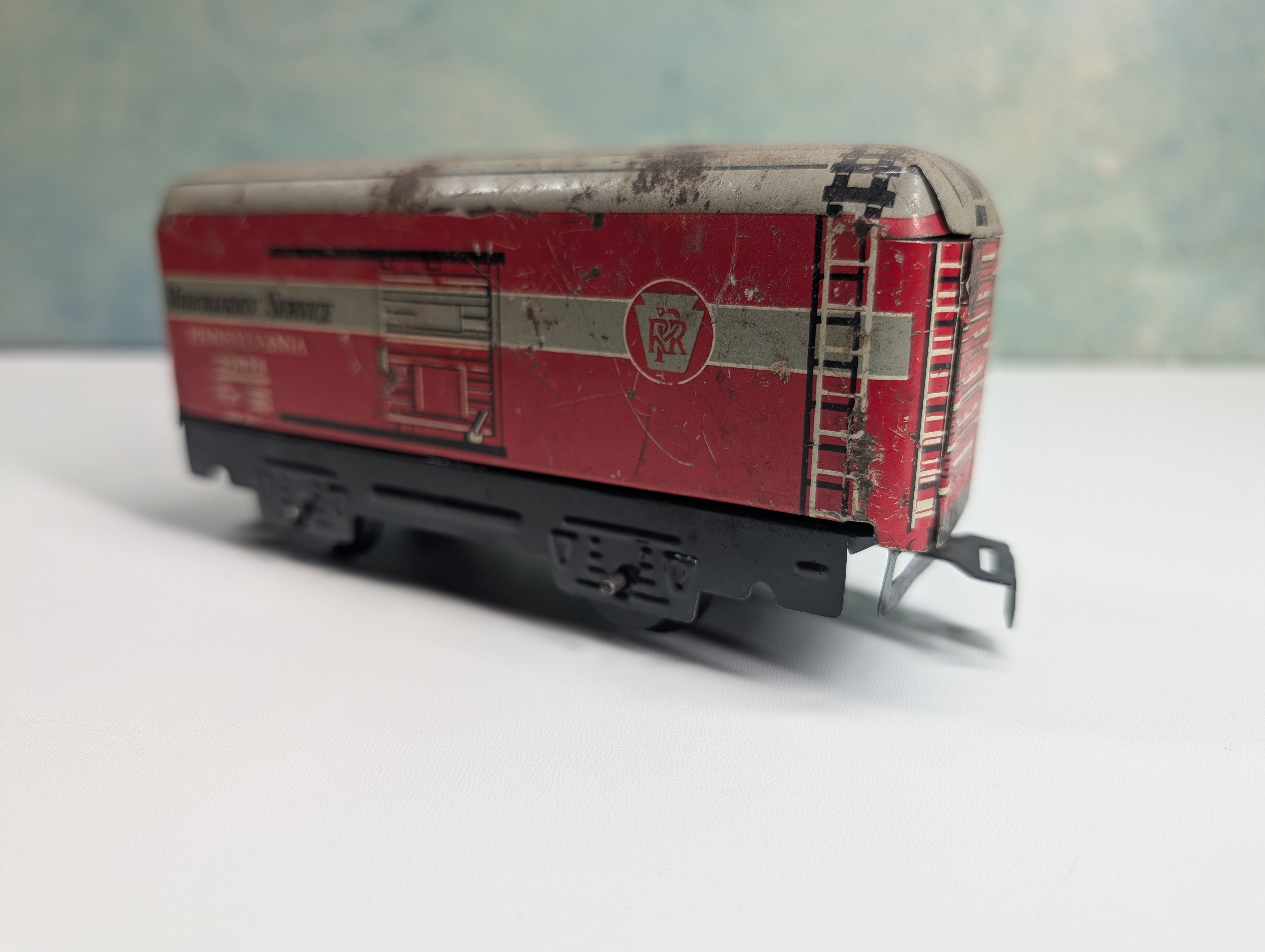 USED Marx O Tin Merchandise Service Car Pennsylvania #37973 Rough Vintage