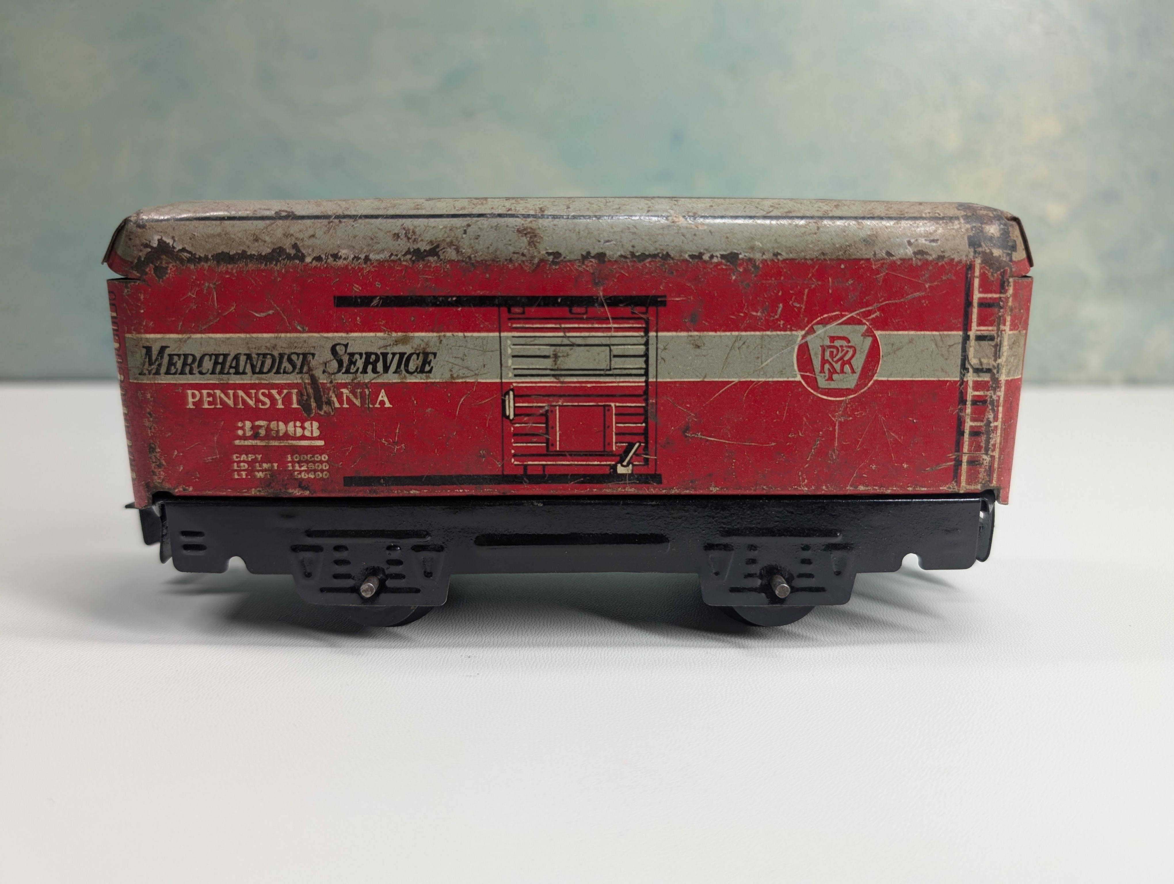 USED Marx O Tin Merchandise Service Car Pennsylvania #37968 Rough Vintage