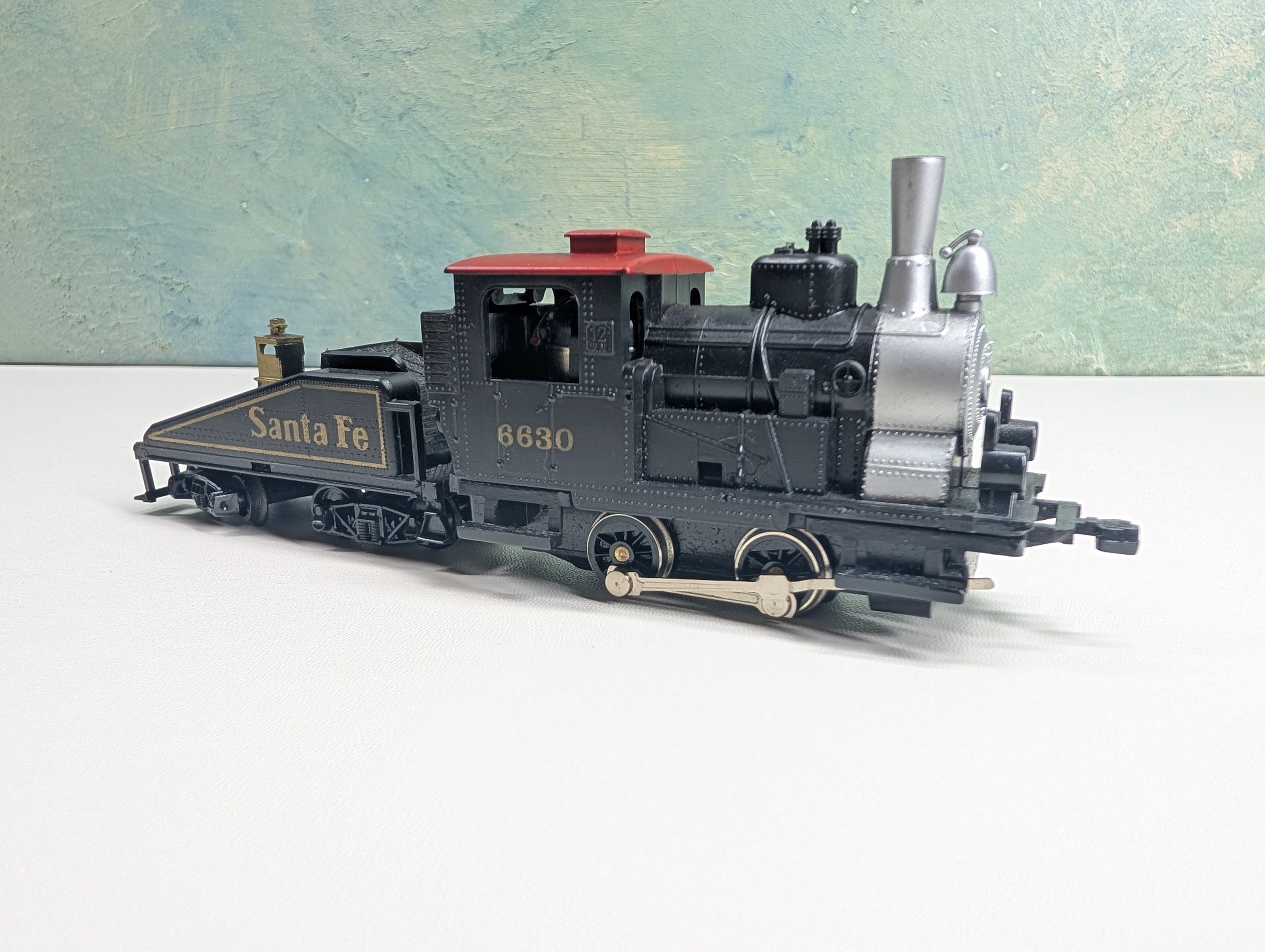 USED Model Power HO Scale 0-4-0 Steam Locomotive Santa Fe #6630 Tested DC