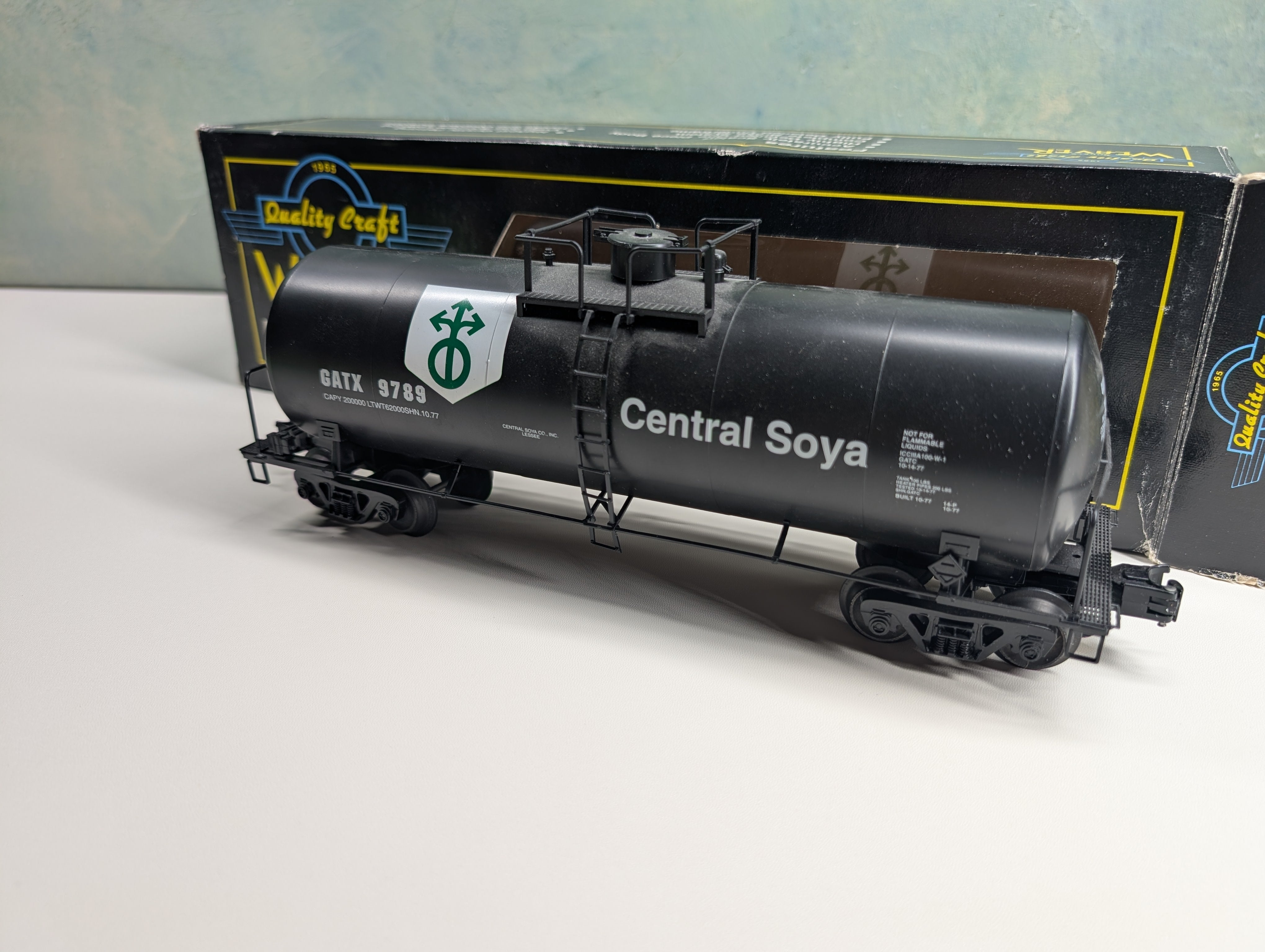 USED Weaver O Tank Car Central Soya GATX #9789 3-Rail