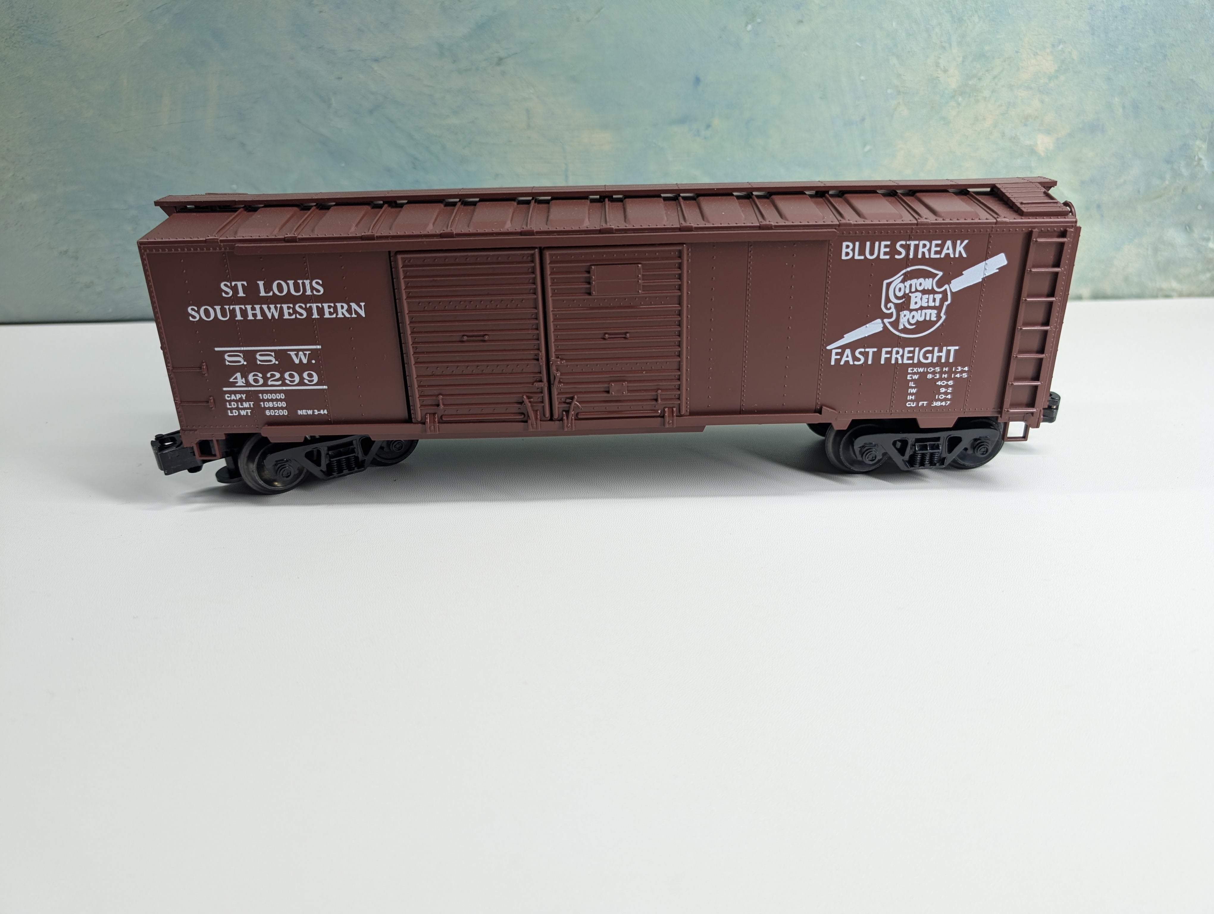 USED Weaver O Steel Side DD Box Car St. Louis Southwestern SSW #46299 3-Rail