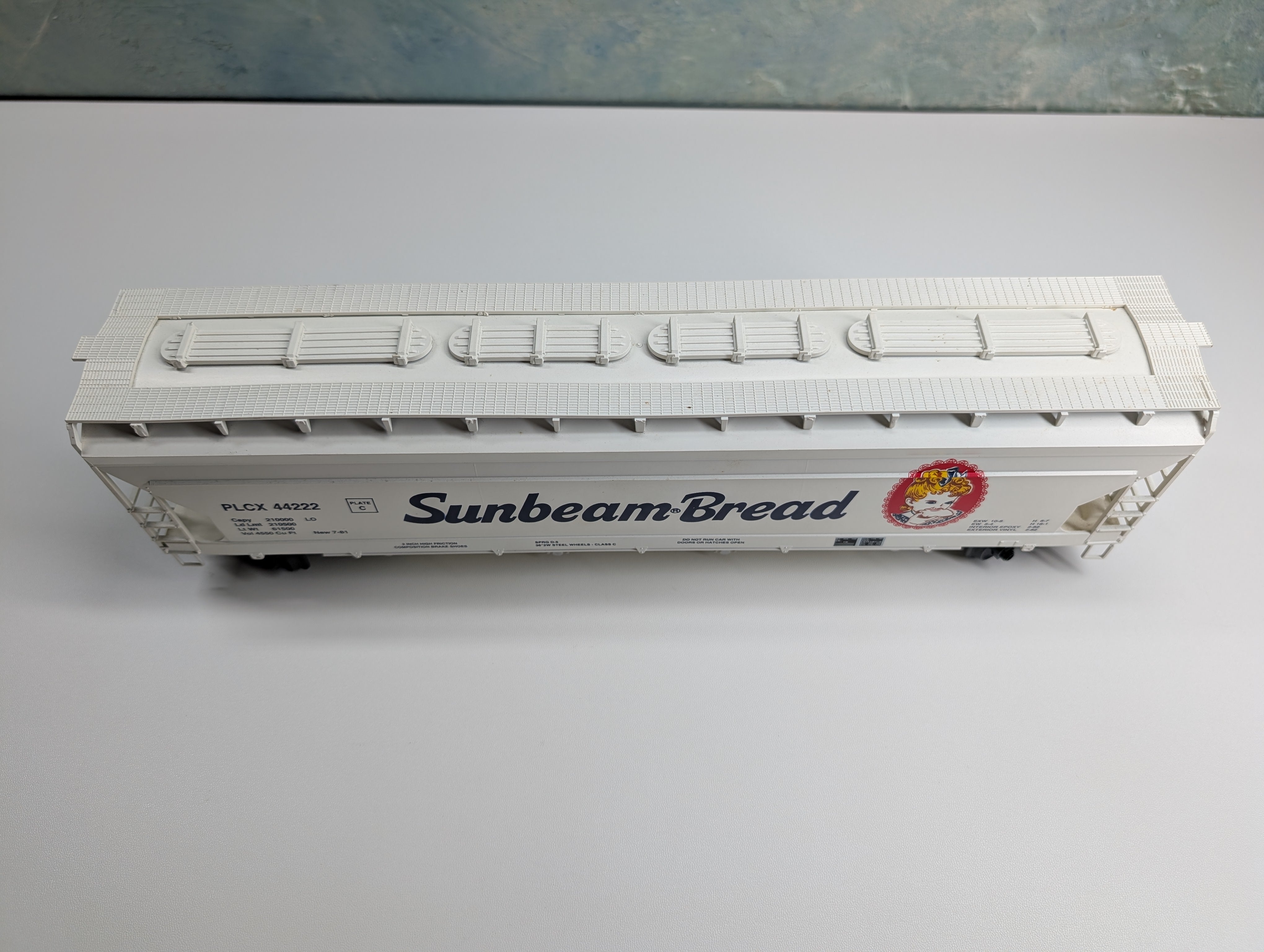 USED Weaver O Covered Hopper Sunbeam Bread PLCX #44222 3-Rail Bekada Custom