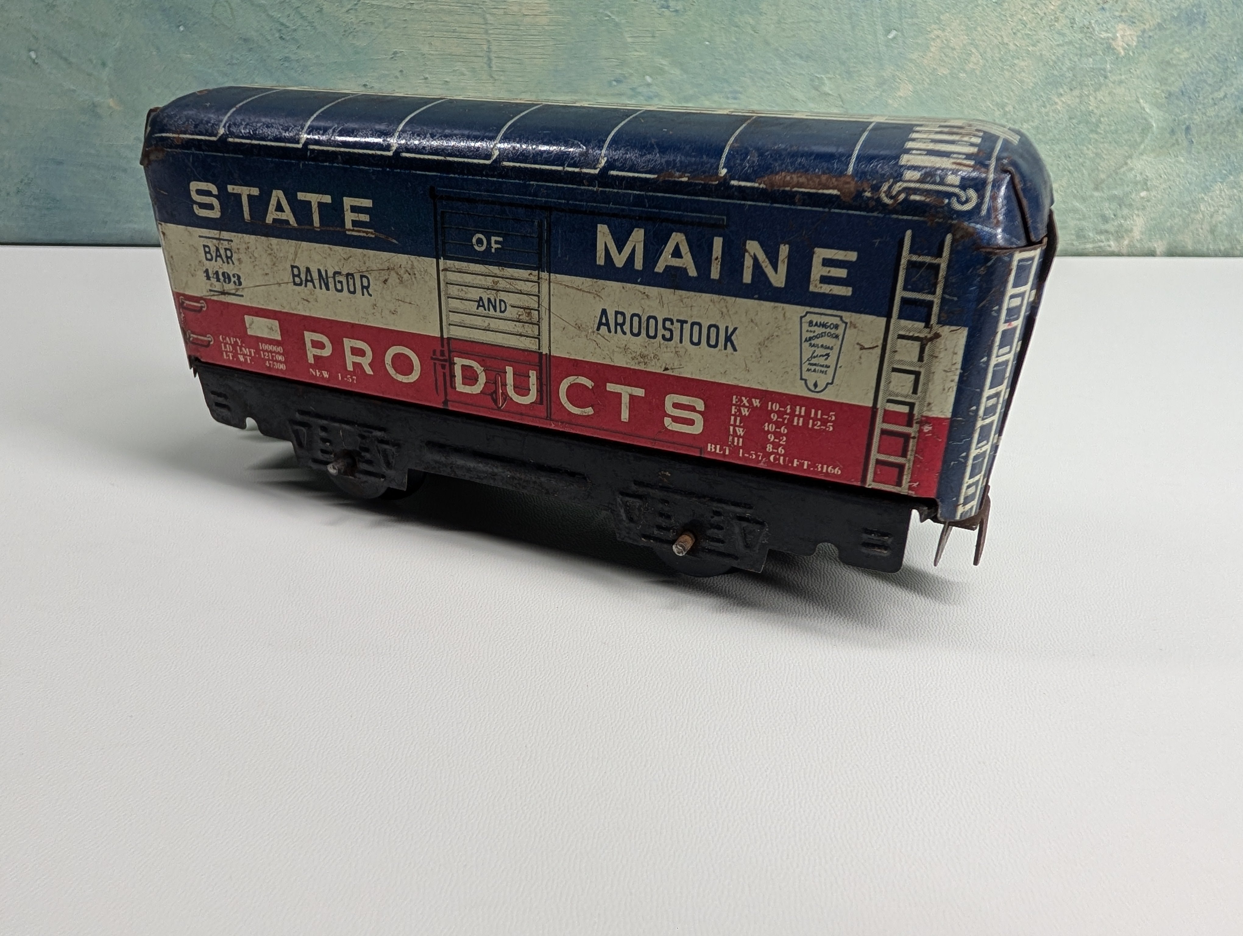 USED Marx O Box Car Bangor and Aroostook BAR #4493