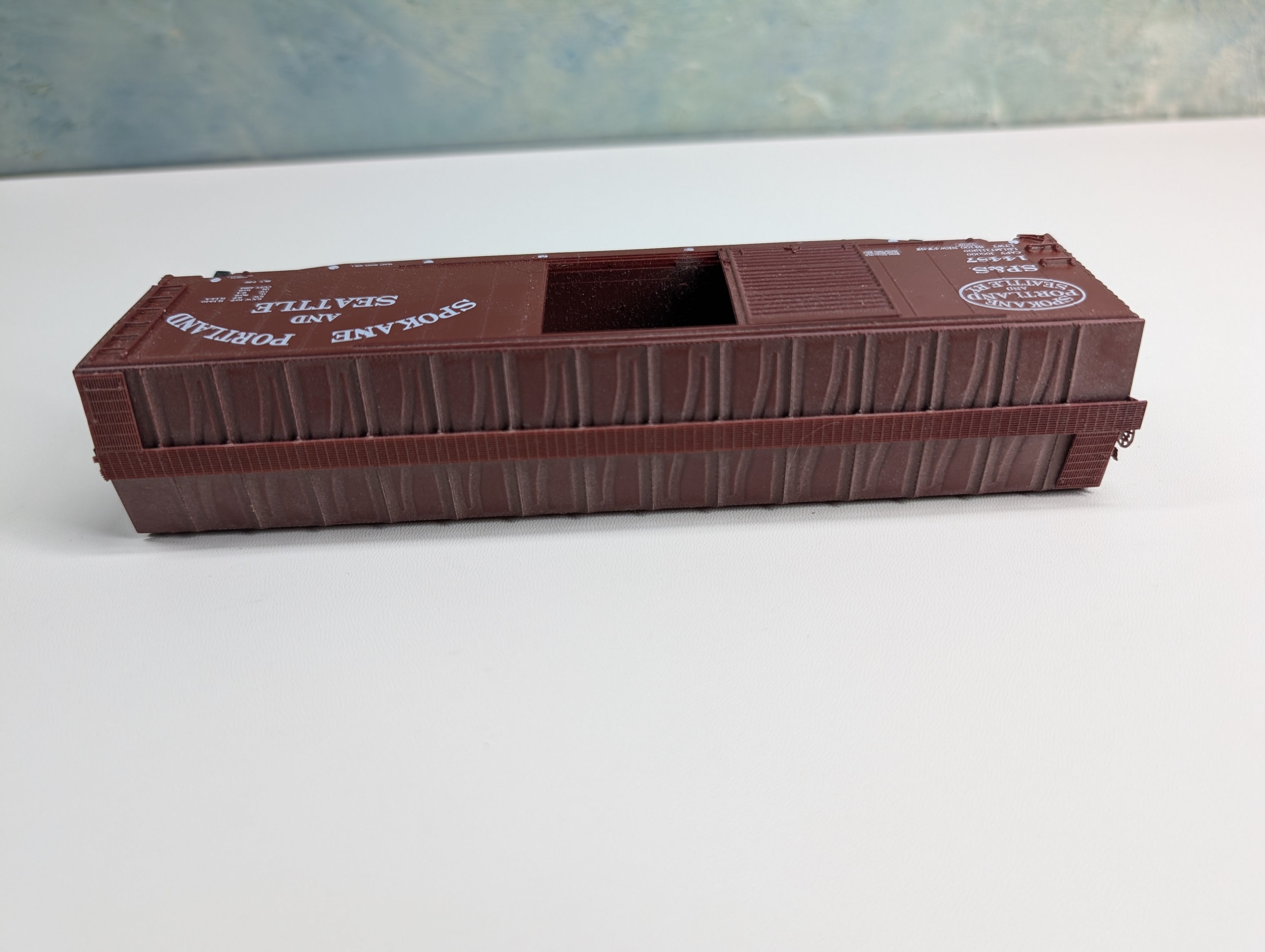 USED HO Scale 50' DD Box Car Spokane, Portland and Seattle SP&S #14487 Metal Wheels