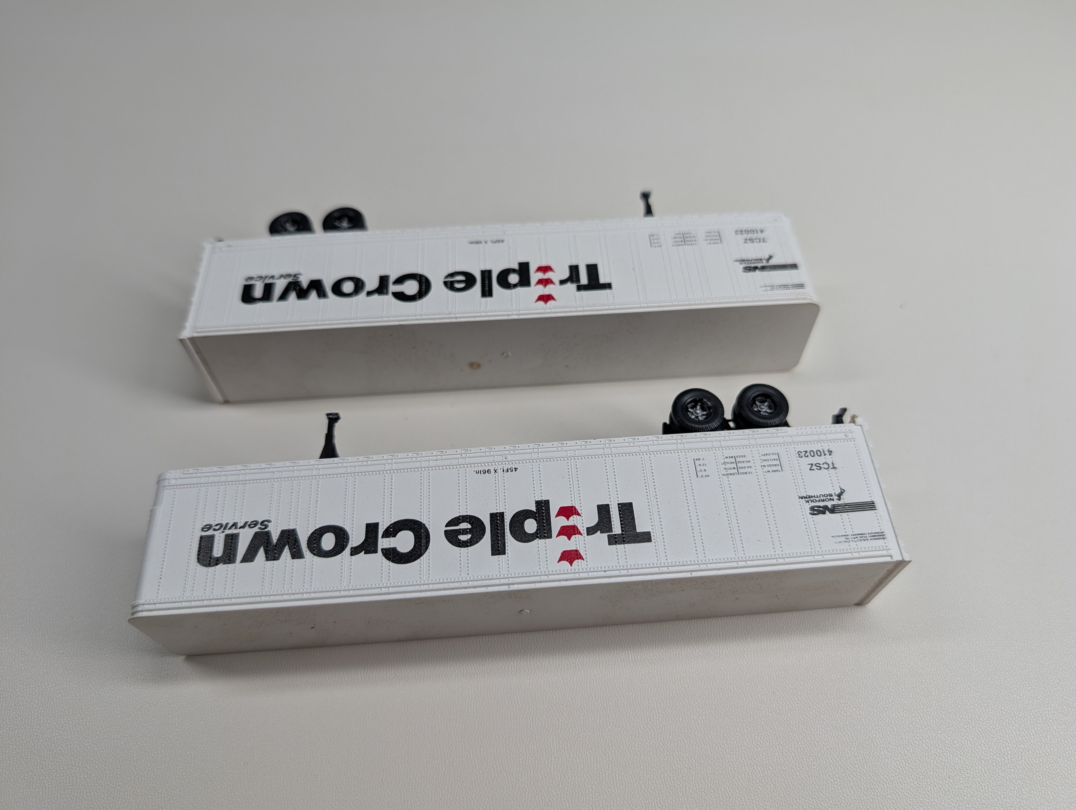 USED Athearn HO Scale Pair of 45' Trailers Norfolk Southern TCSZ #410023 Triple Crown