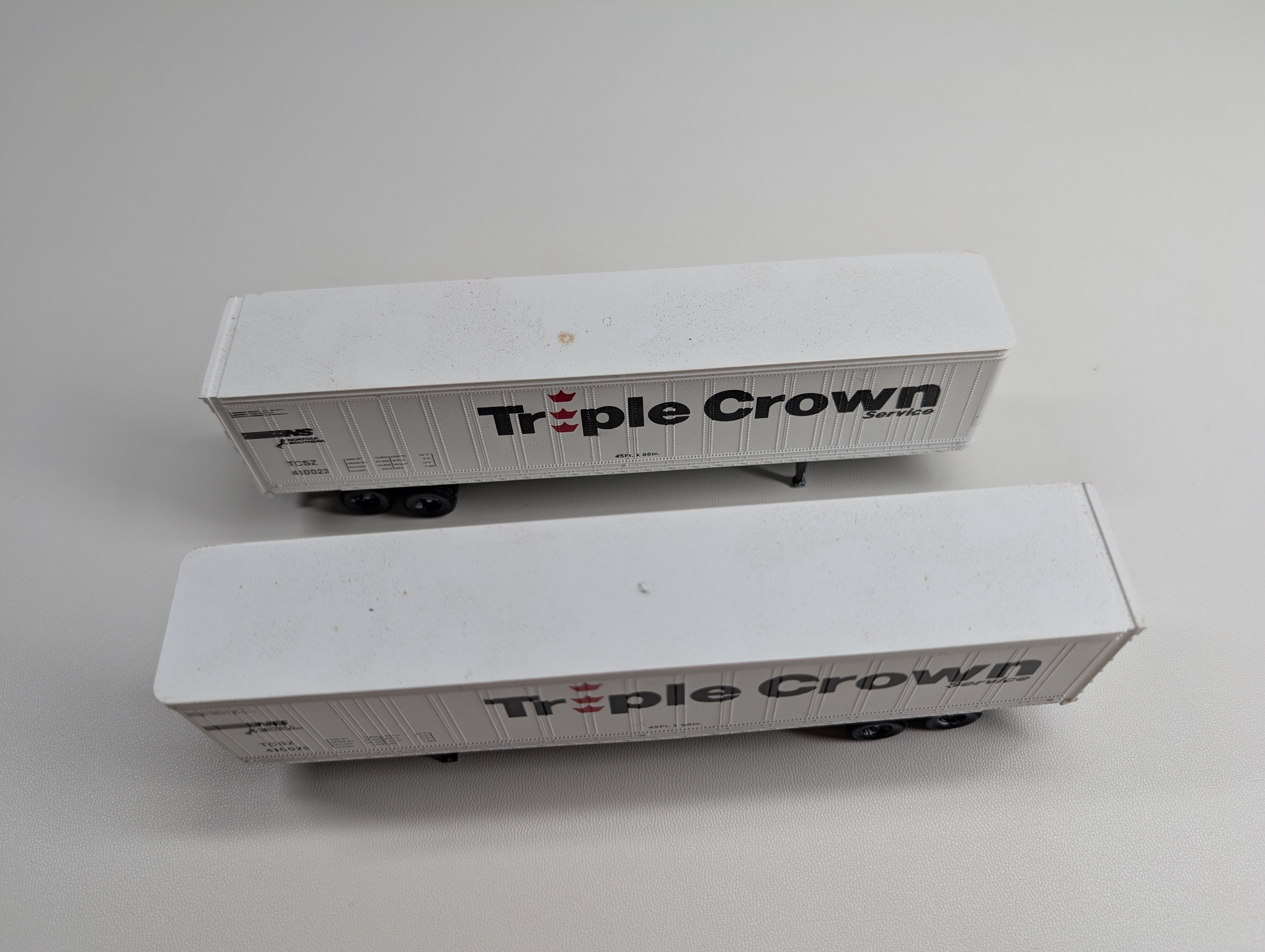 USED Athearn HO Scale Pair of 45' Trailers Norfolk Southern TCSZ #410023 Triple Crown