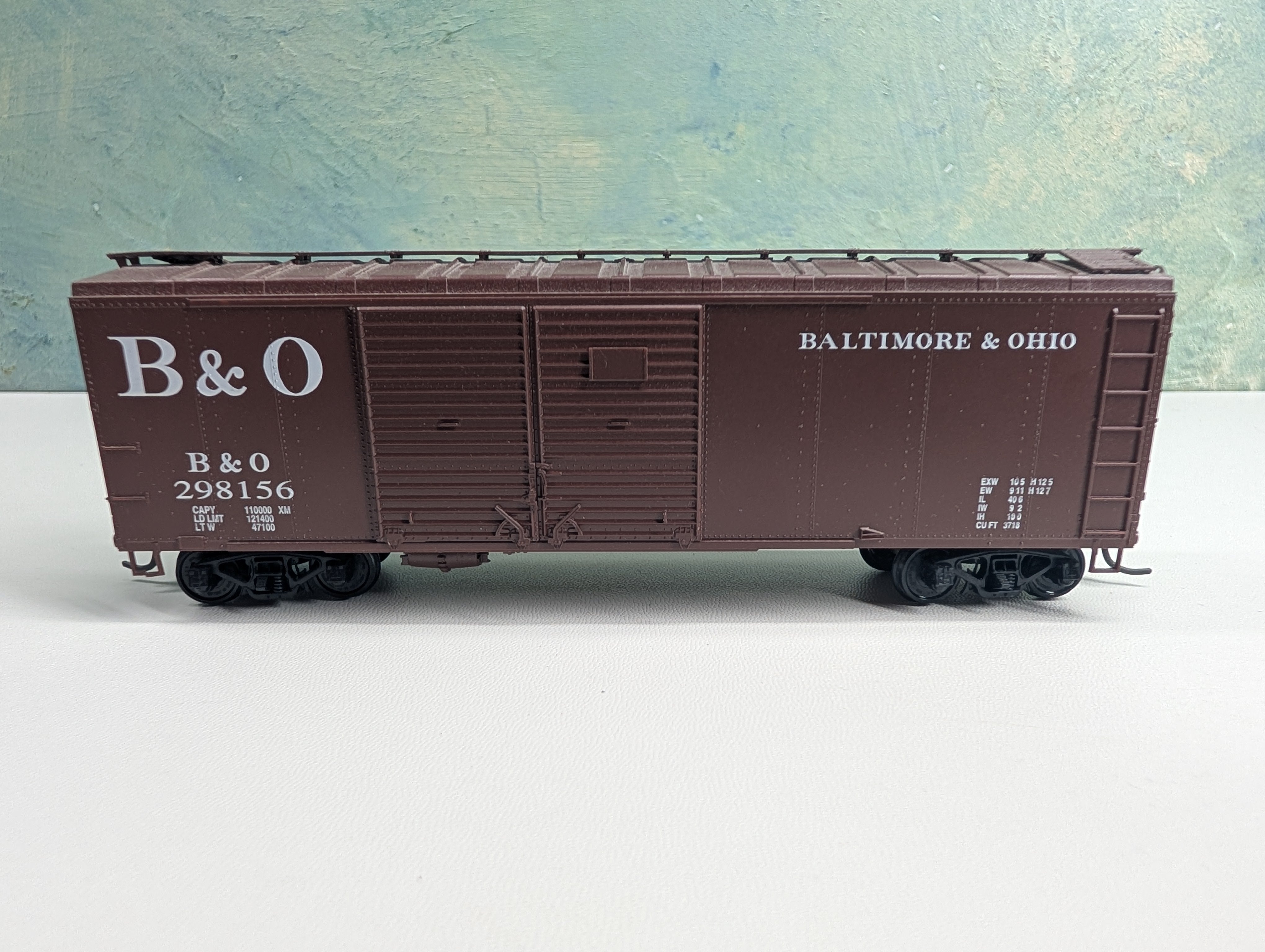 USED Bowser HO Scale 40' DD Box Car Baltimore and Ohio B&O #298156