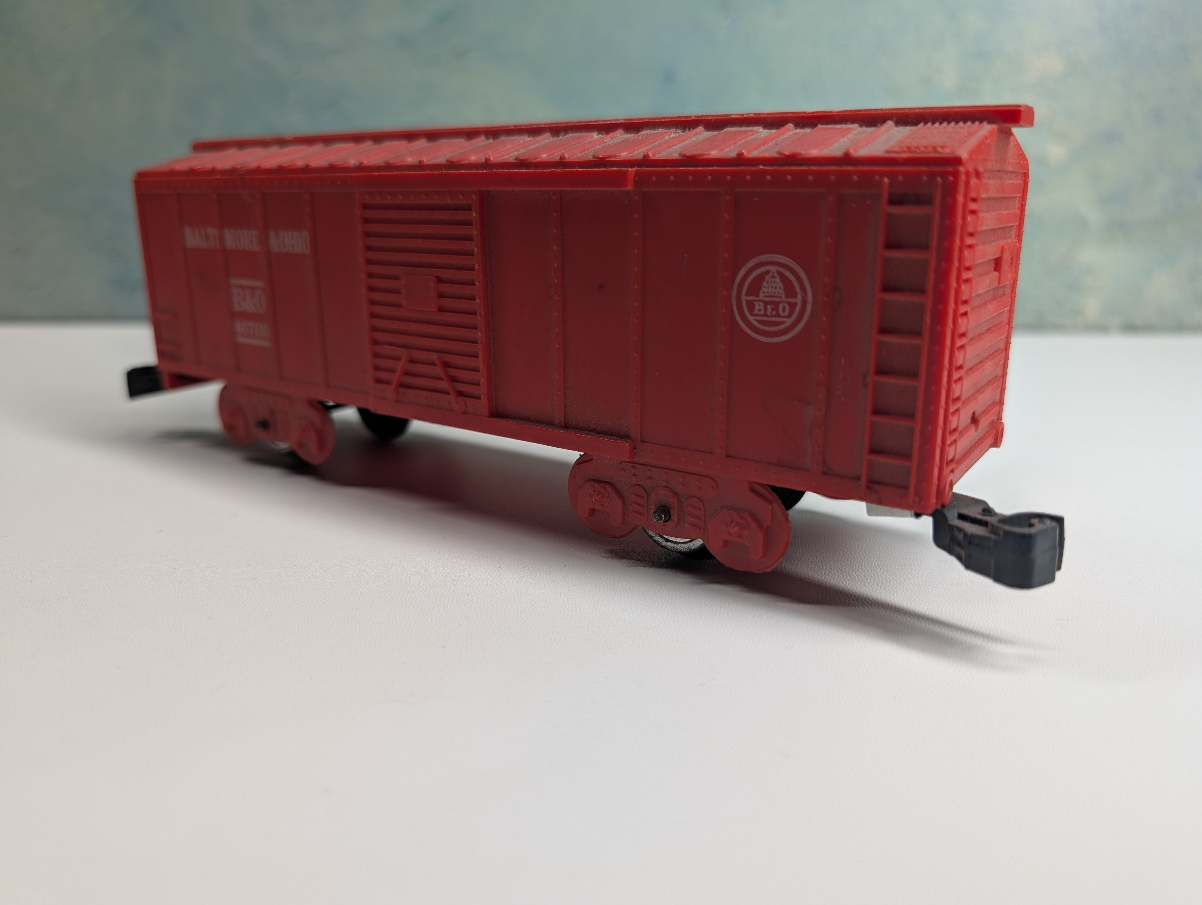 USED Marx O Red Box Car, Plastic Baltimore and Ohio B&O #467110