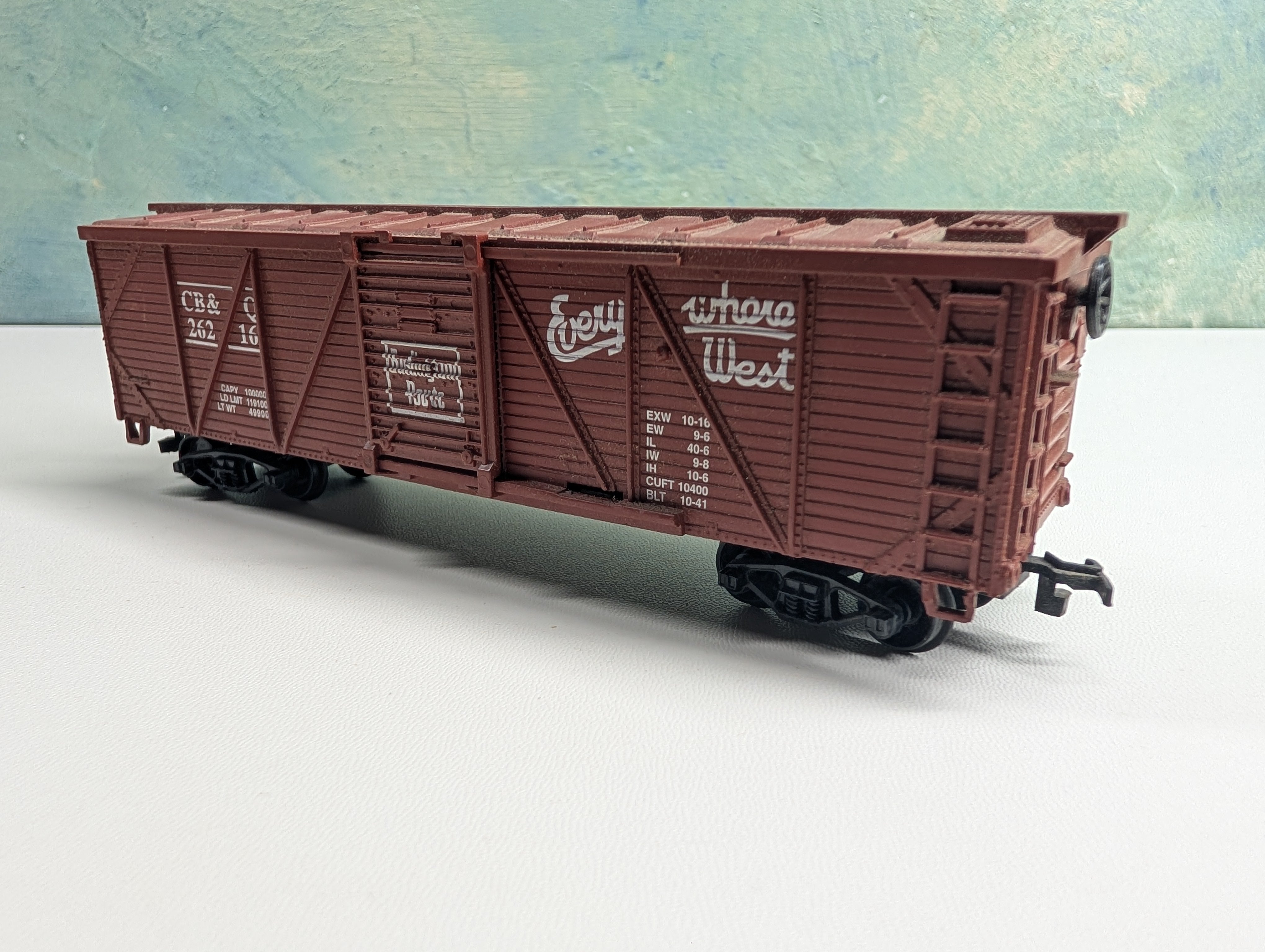 USED Life-Like HO Scale 42' Wooden Box Car Burlington CB&Q #26216