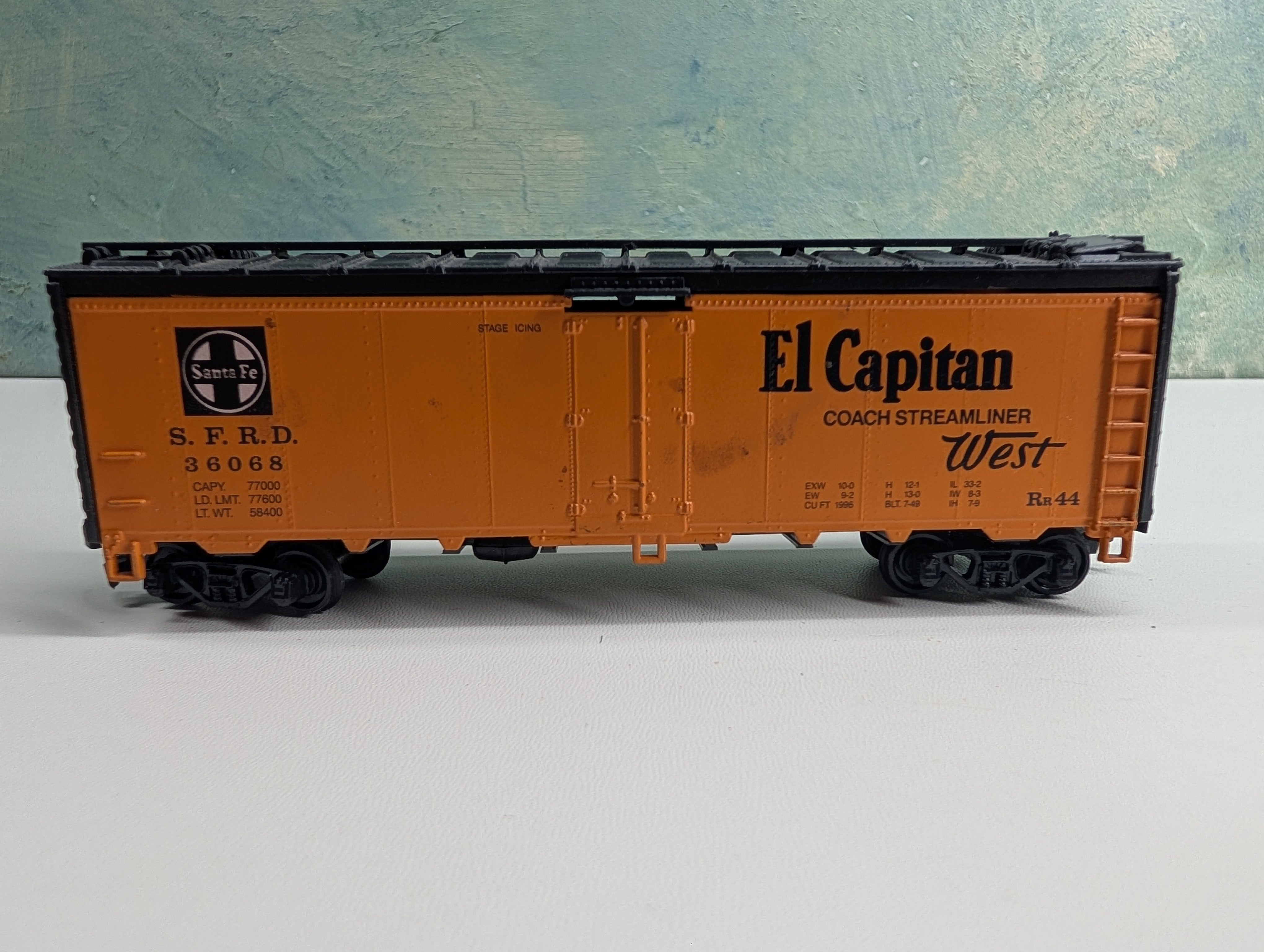 USED Athearn HO Scale 41' Reefer Box Car Santa Fe SFRD #36068 El Capitan Map