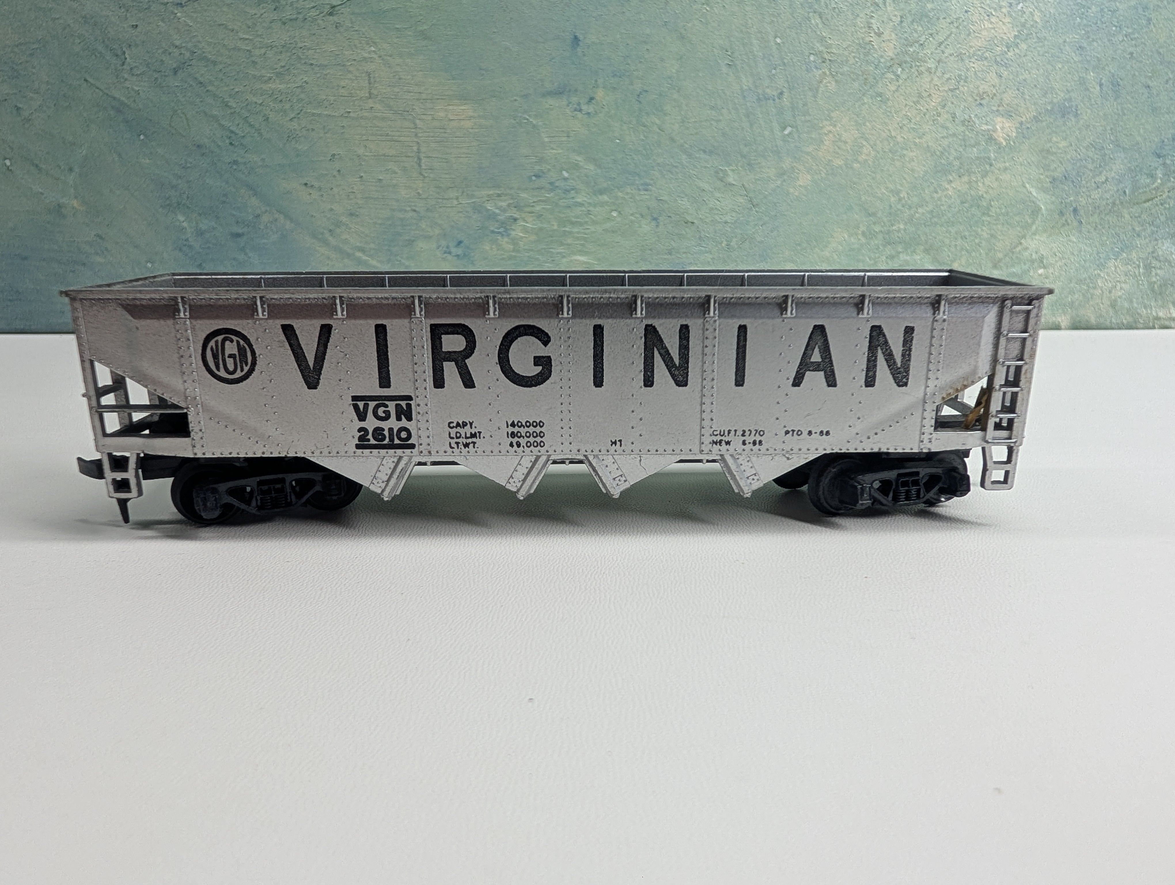 USED Tyco HO Scale Quad Hopper Virginian VGN #2610
