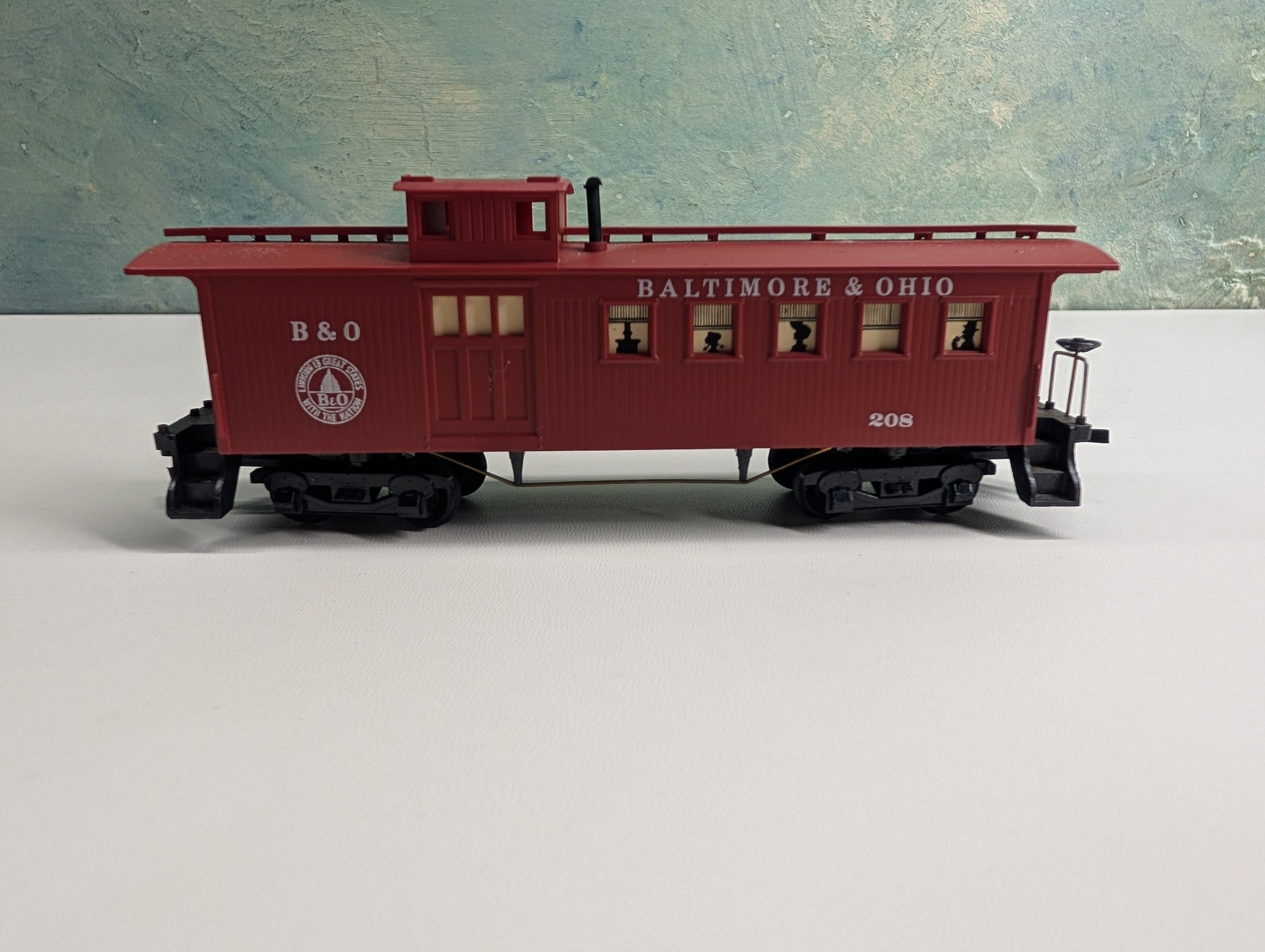USED Mantua HO Scale OT Old Time Wood Caboose Baltimore and Ohio B&O #208