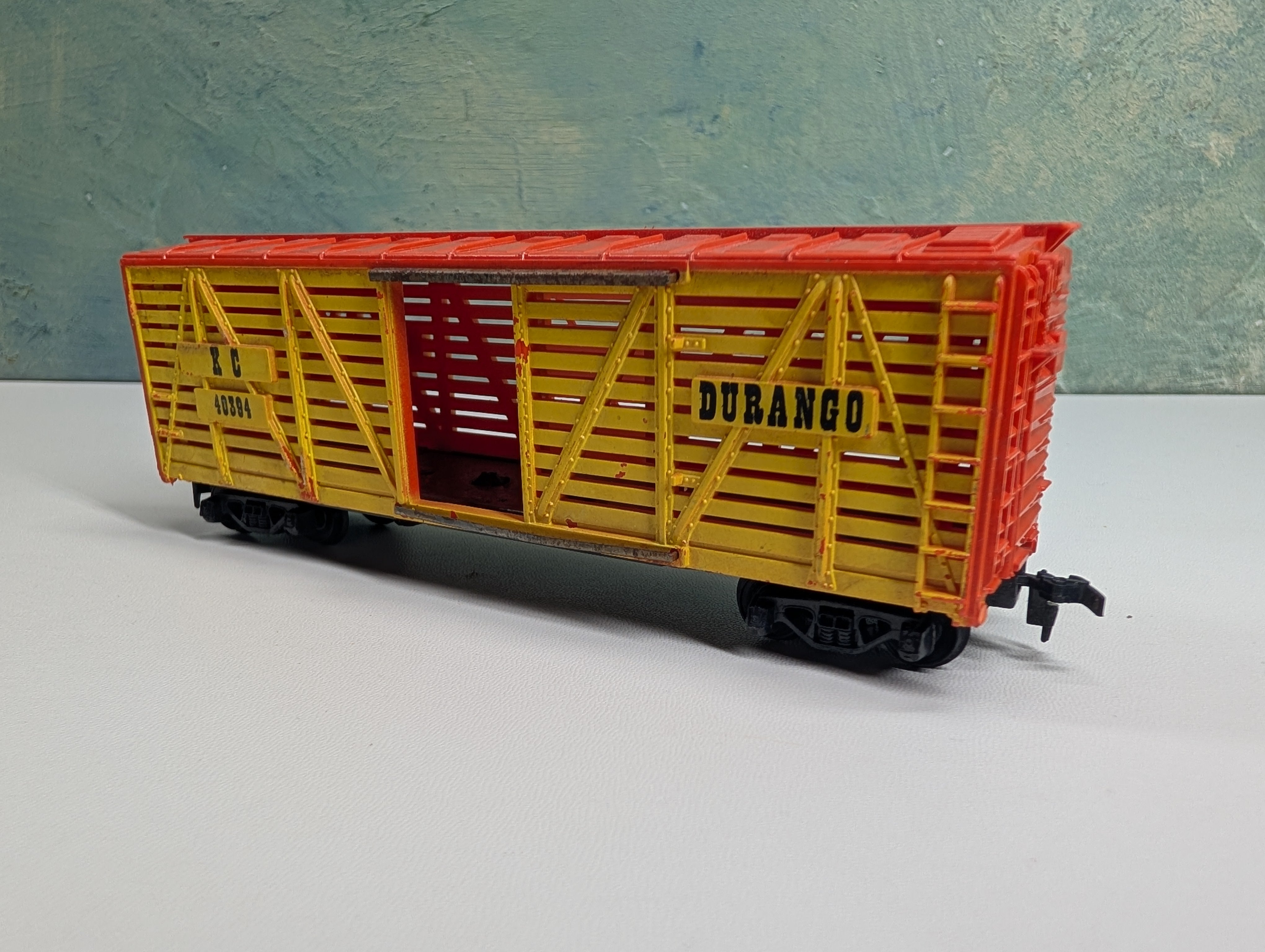 USED Tyco HO Scale Cattle Stock Car Kansas City KC #40394
