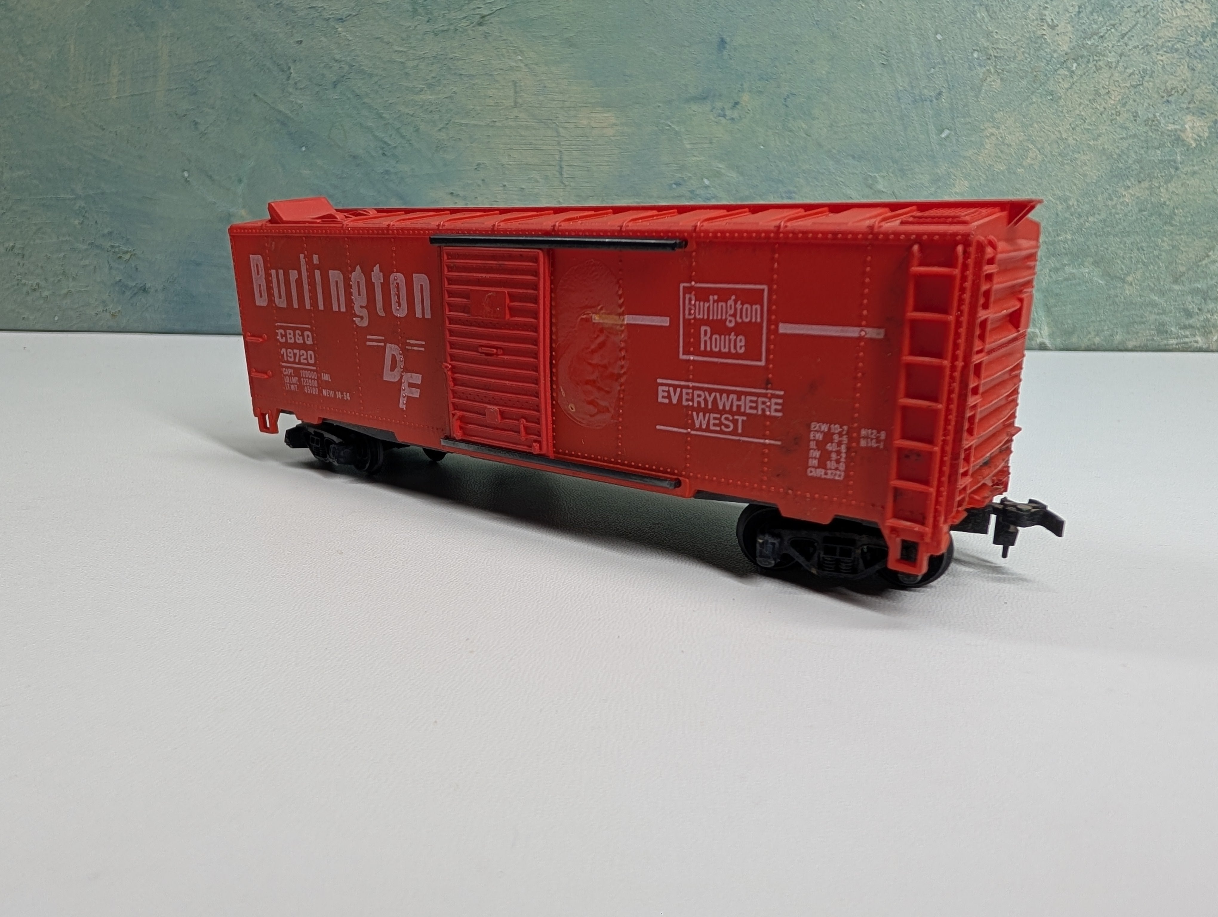 USED Tyco HO Scale 40' Operating Box Car Burlington CB&Q #19720