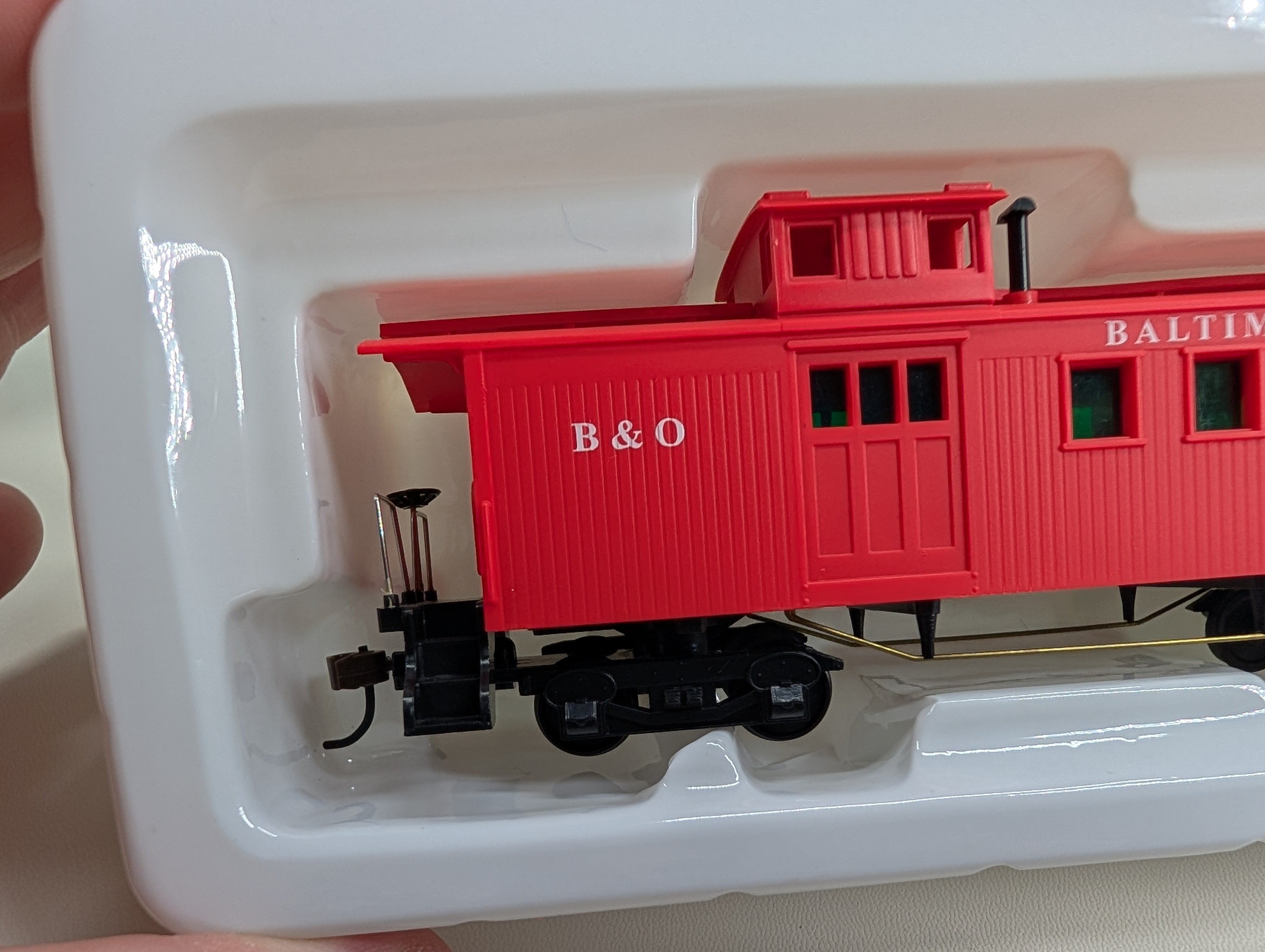 USED Mantua 725025 HO Scale OT Wood Caboose Long Baltimore and Ohio #208