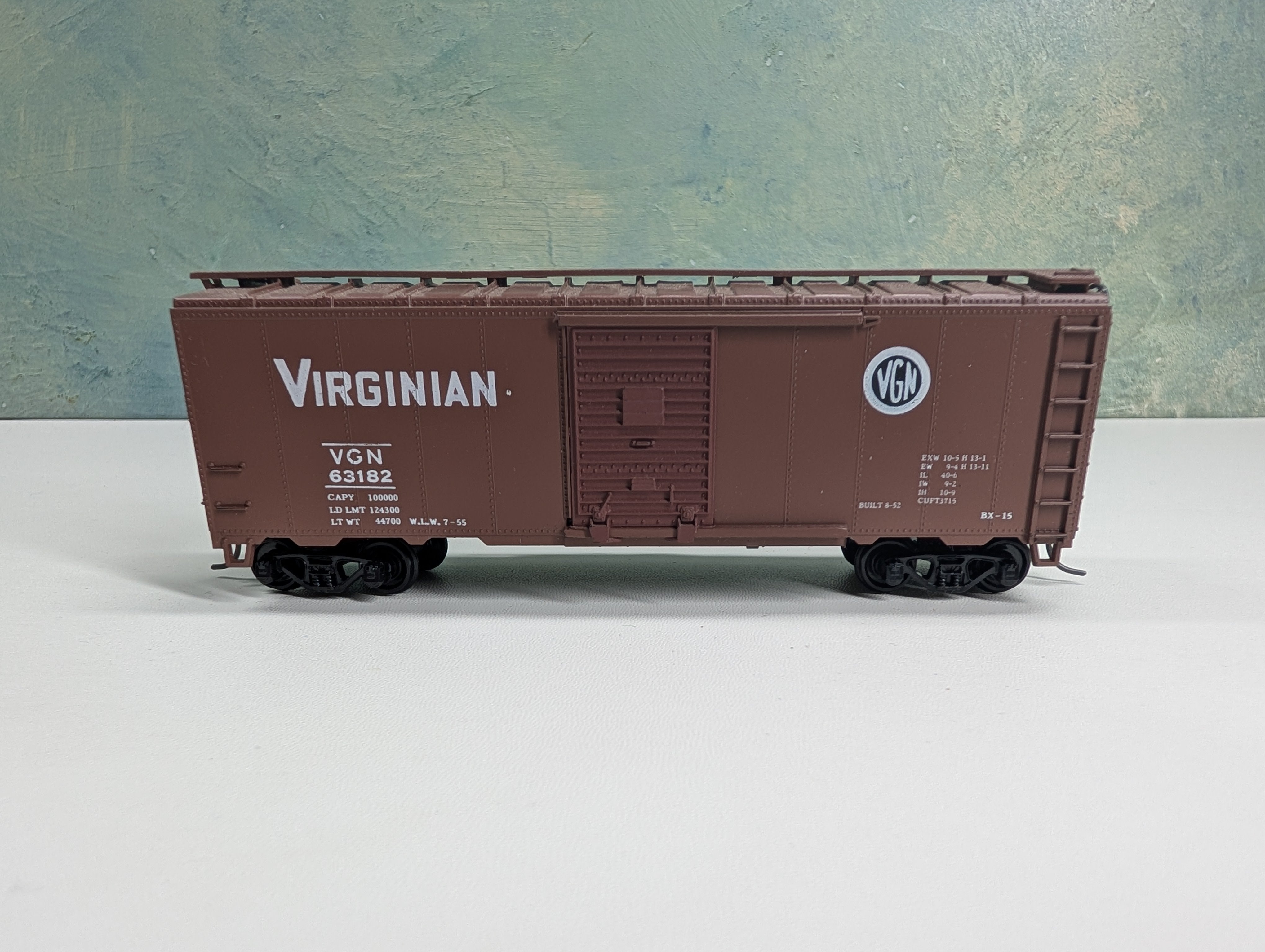 USED Athearn HO Scale 40' Box Car Virginian VGN #63182 Bev-Bel