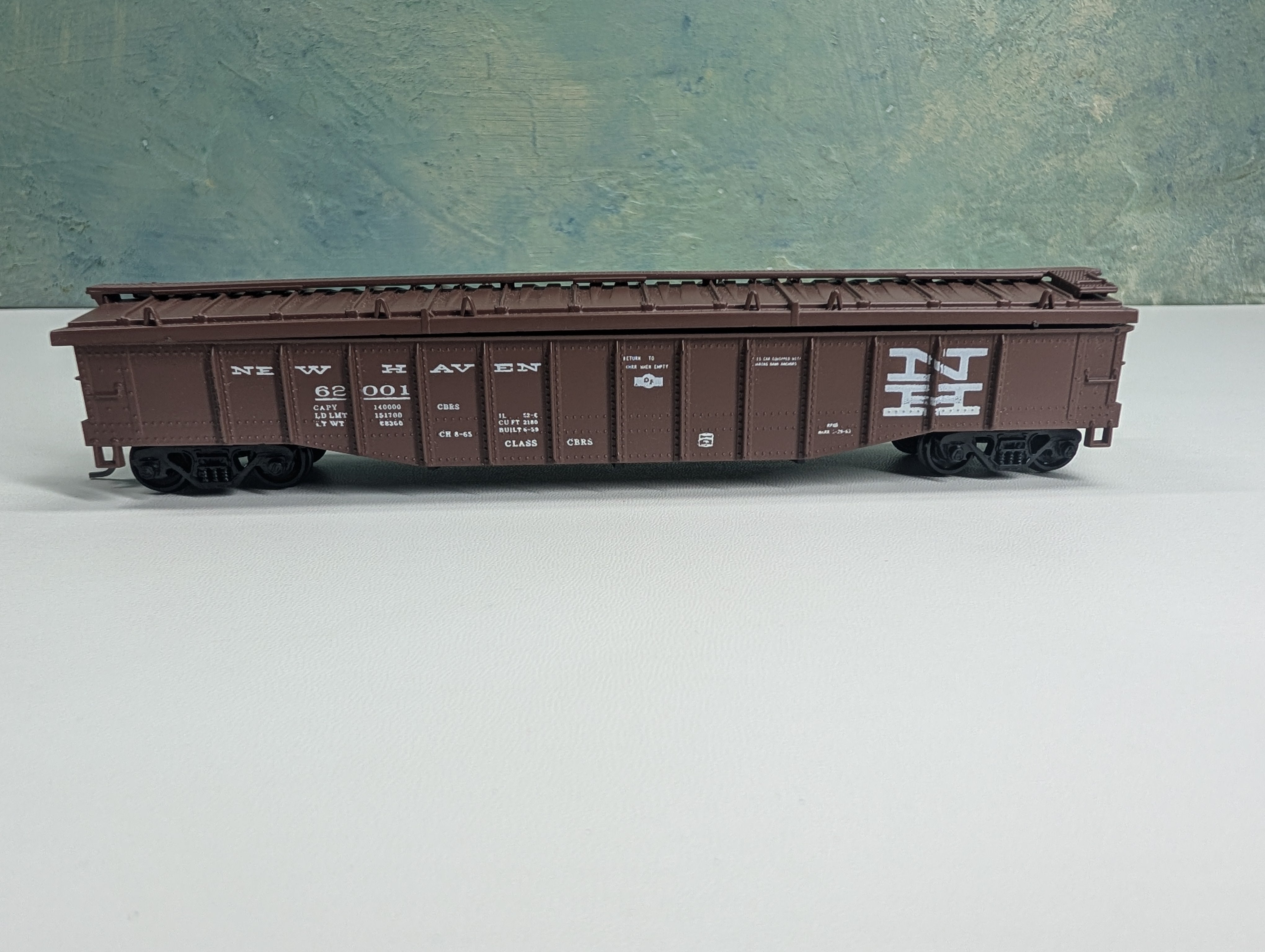 USED Athearn HO Scale Covered 50' Gondola New Haven NH #62001 Robin's Rails Custom