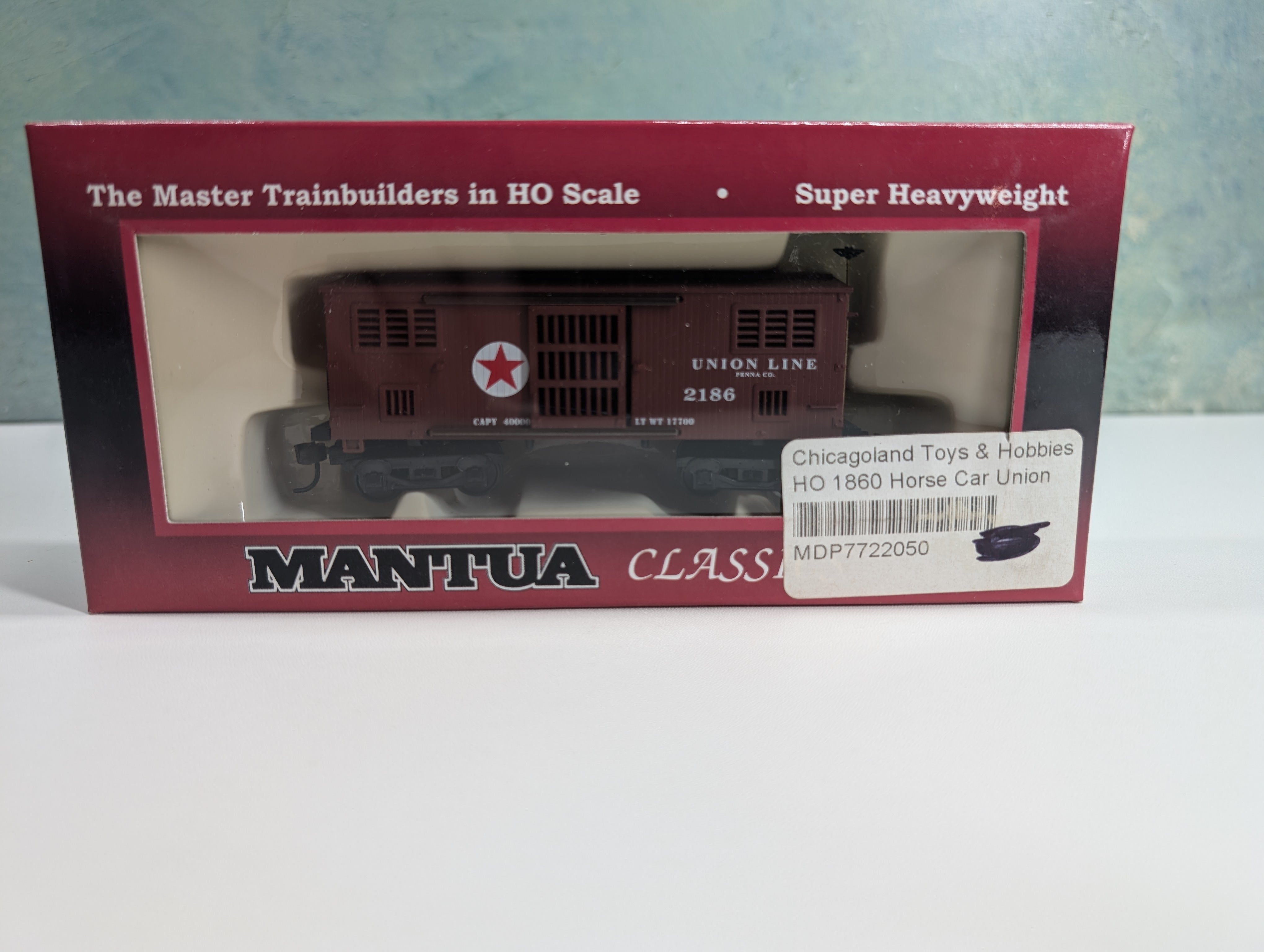 USED Mantua 722050 HO Scale 1860 Horse Car Union Line PRR #2186
