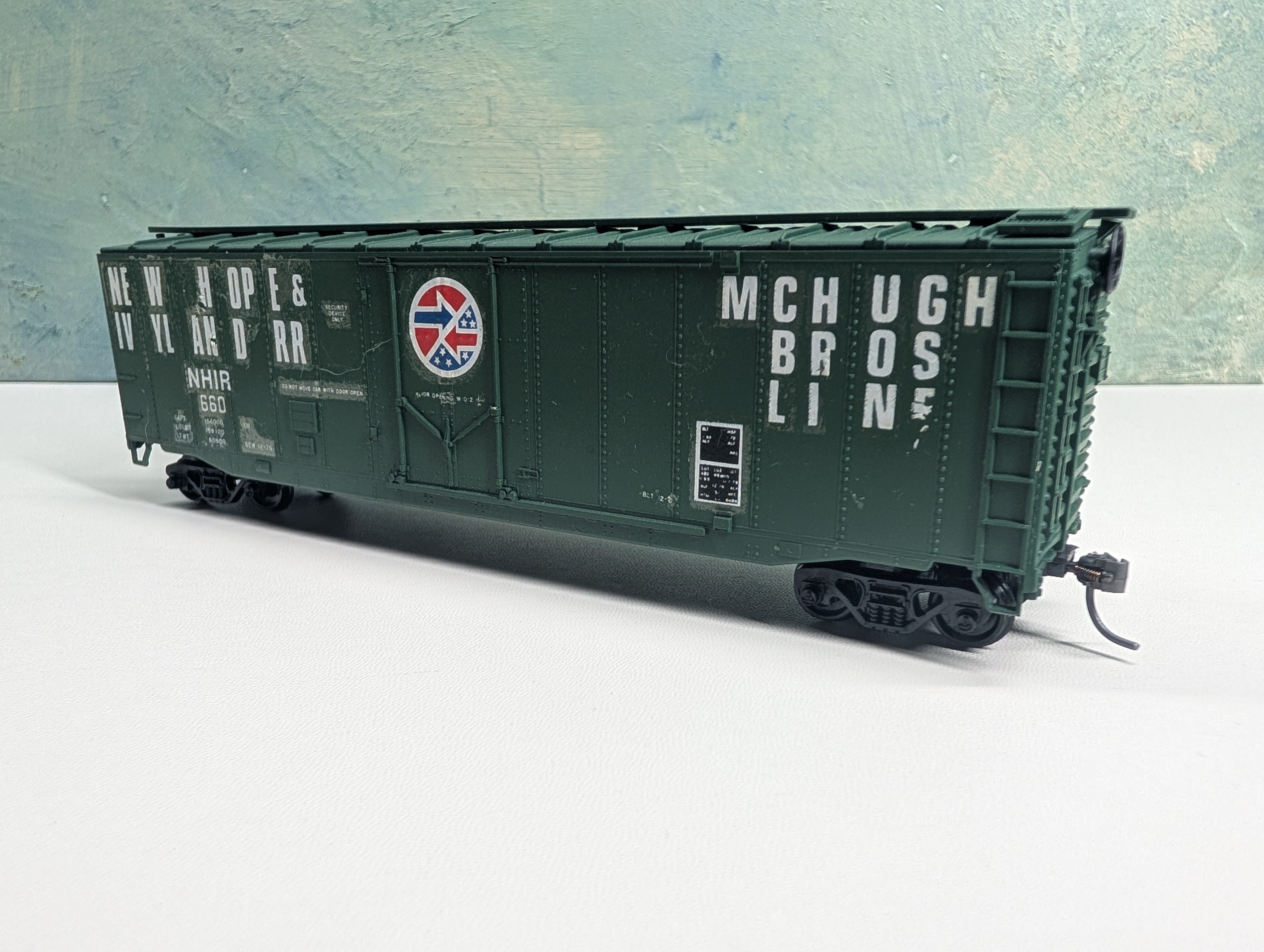 USED Athearn HO Scale 50' PD Box Car New Hope and Ivyland Railroad NHIR #660 Decals