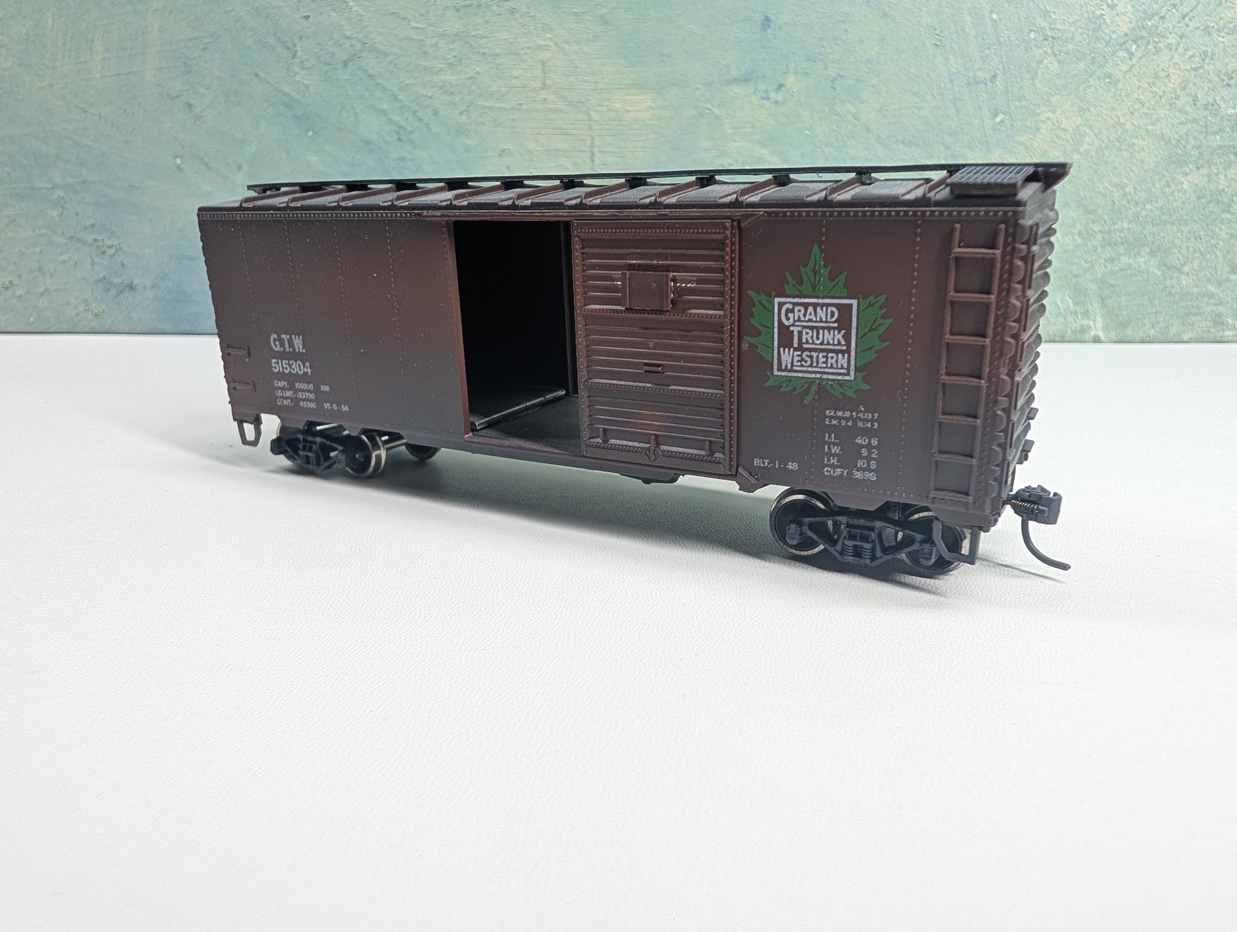 USED C&BT SHOPS HO Scale 40' Box Car Grand Trunk Western GTW #515304 Weathered, Metal Wheels