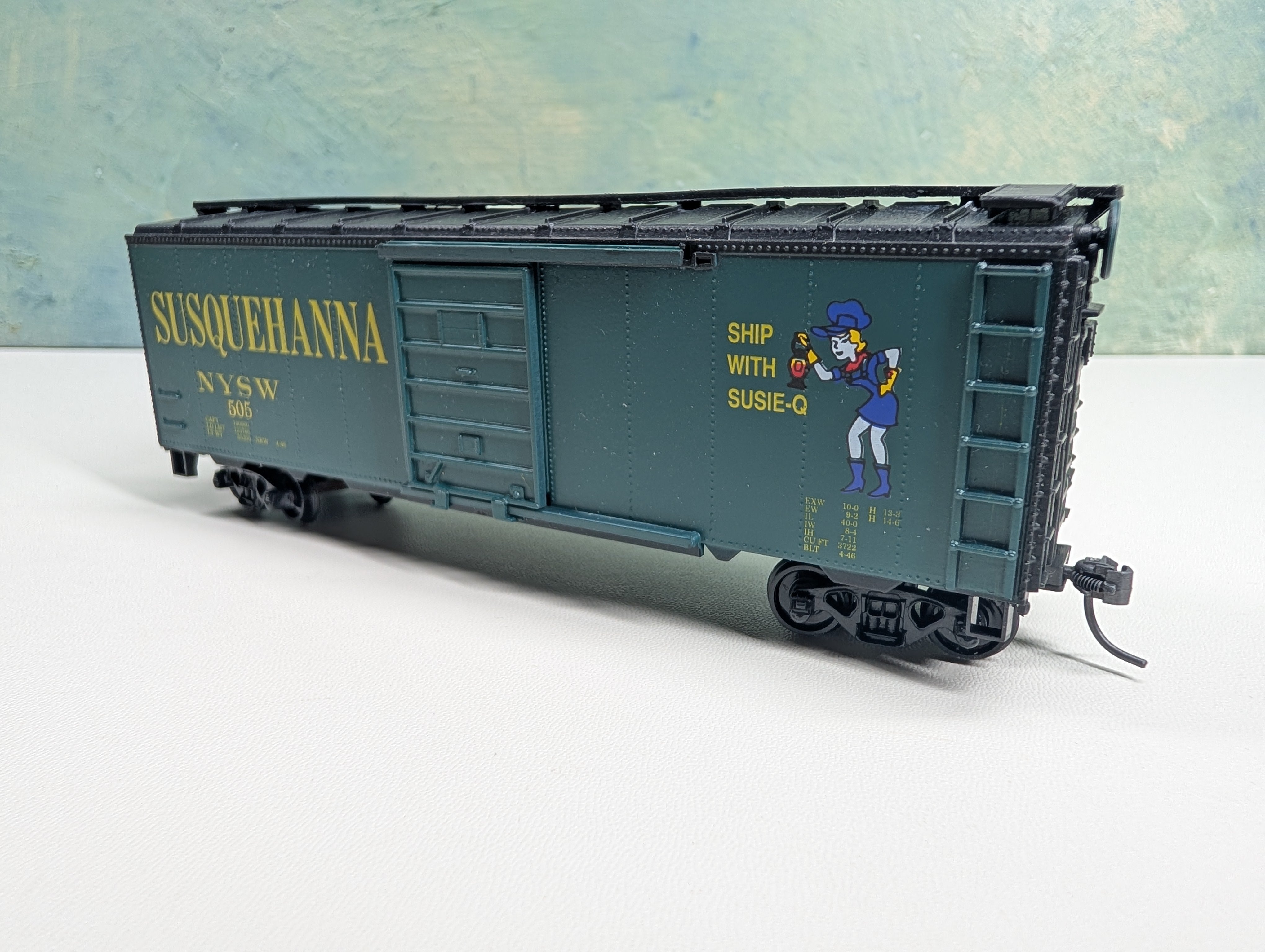 USED Roundhouse HO Scale 40' AAR Box Car Susquehanna NYSW #505 Susie-Q