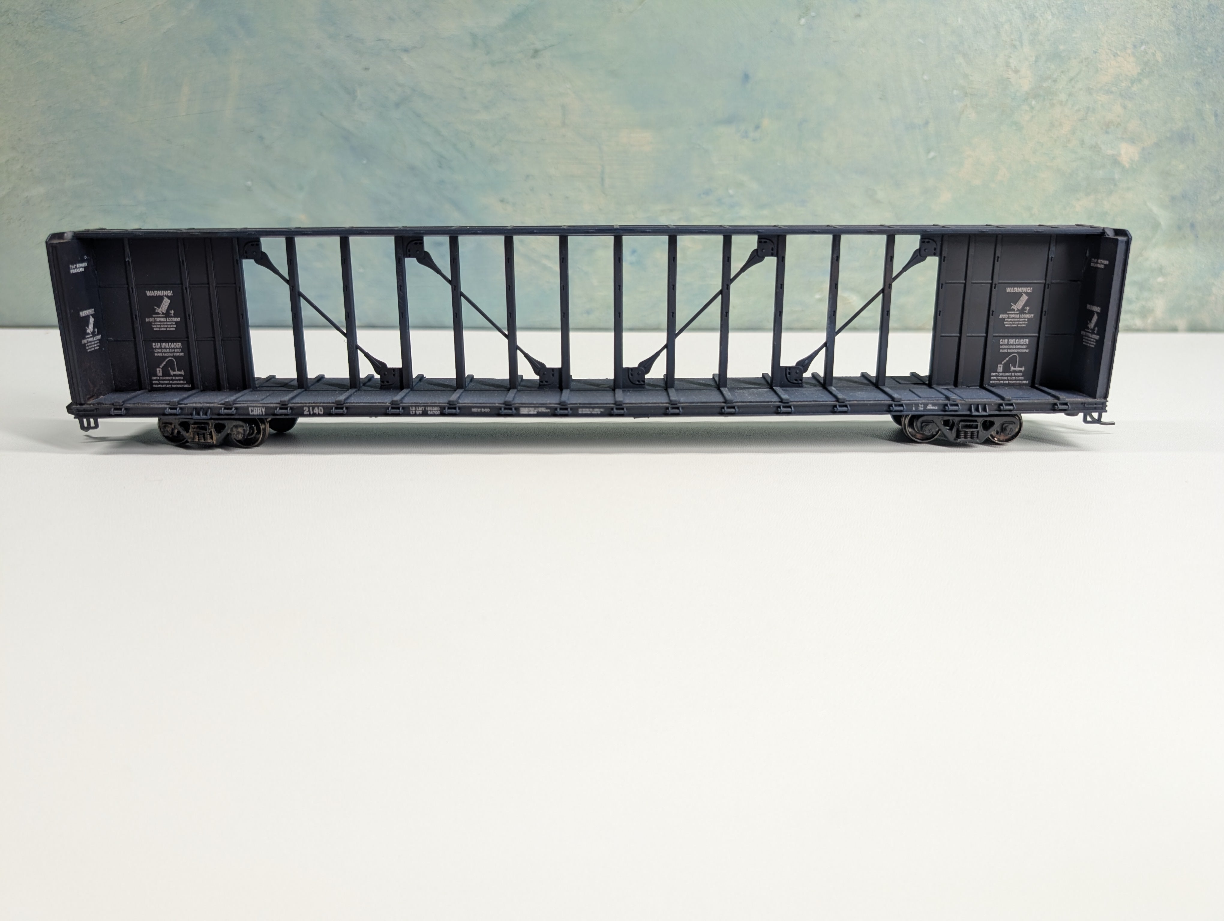 USED Walthers HO Scale 75' Centerbeam Flat Car CBRY #2140 Metal Wheels