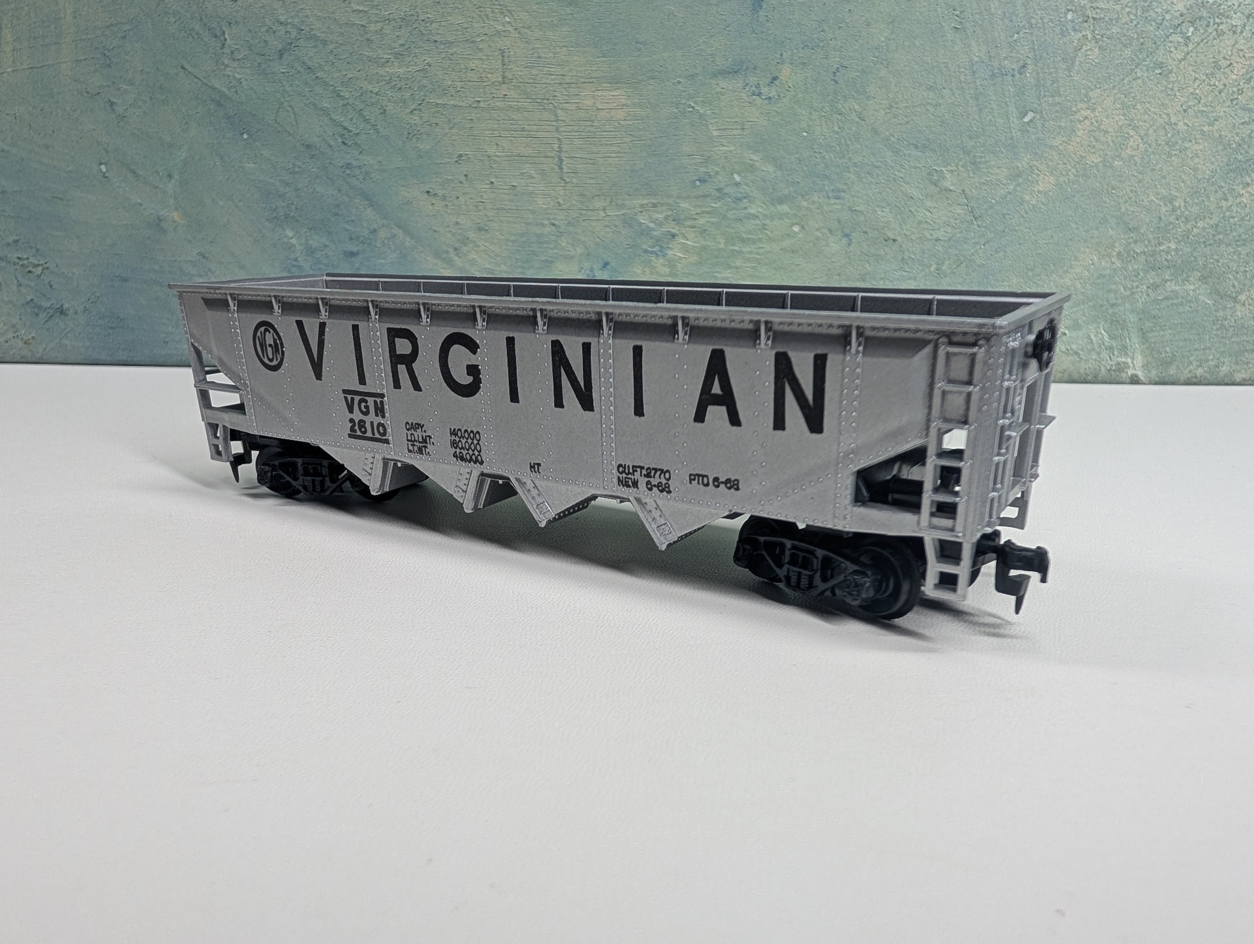 USED Tyco HO Scale Quad Hopper Virginian VGN #2610