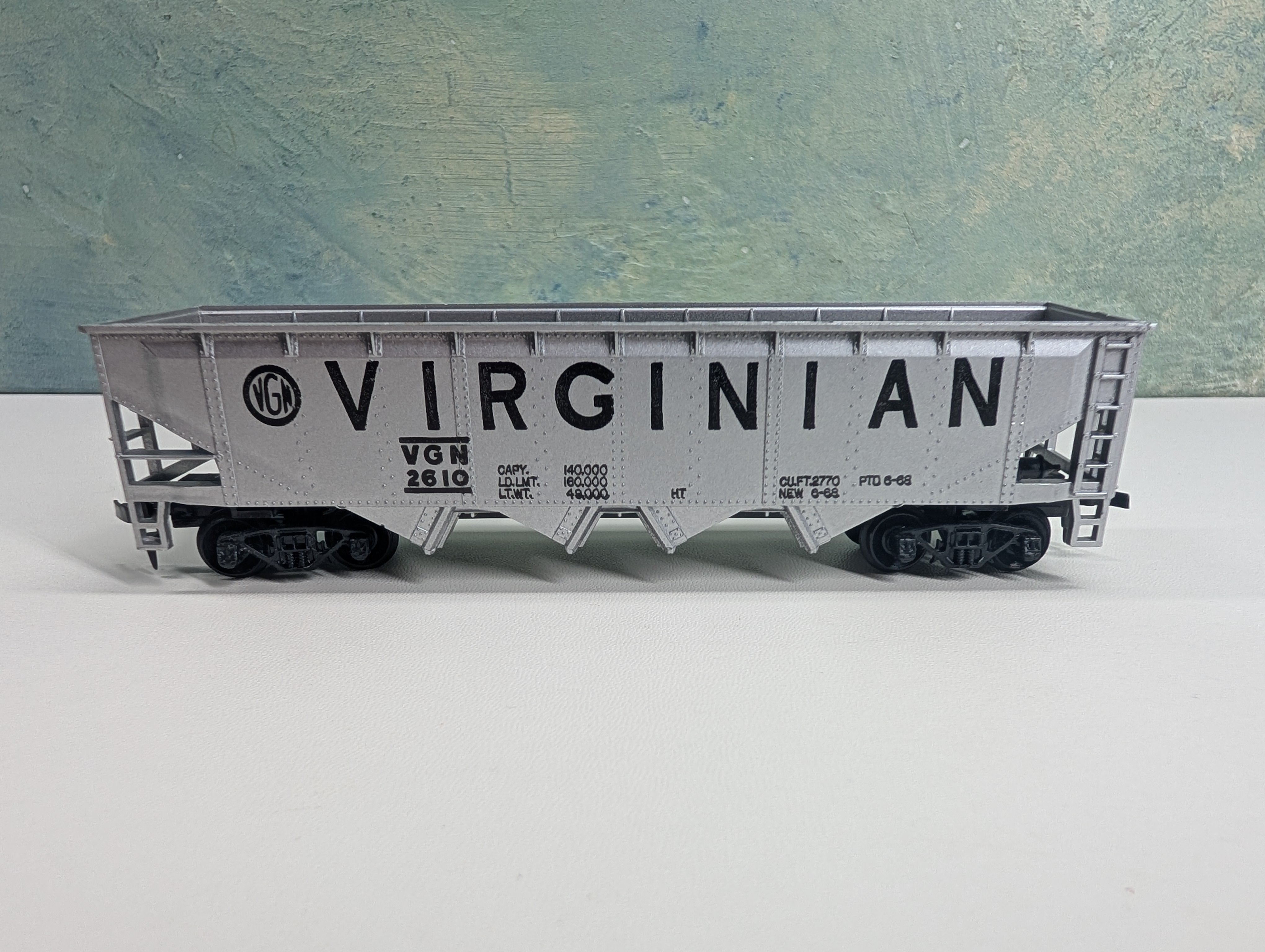 USED Tyco HO Scale Quad Hopper Virginian VGN #2610