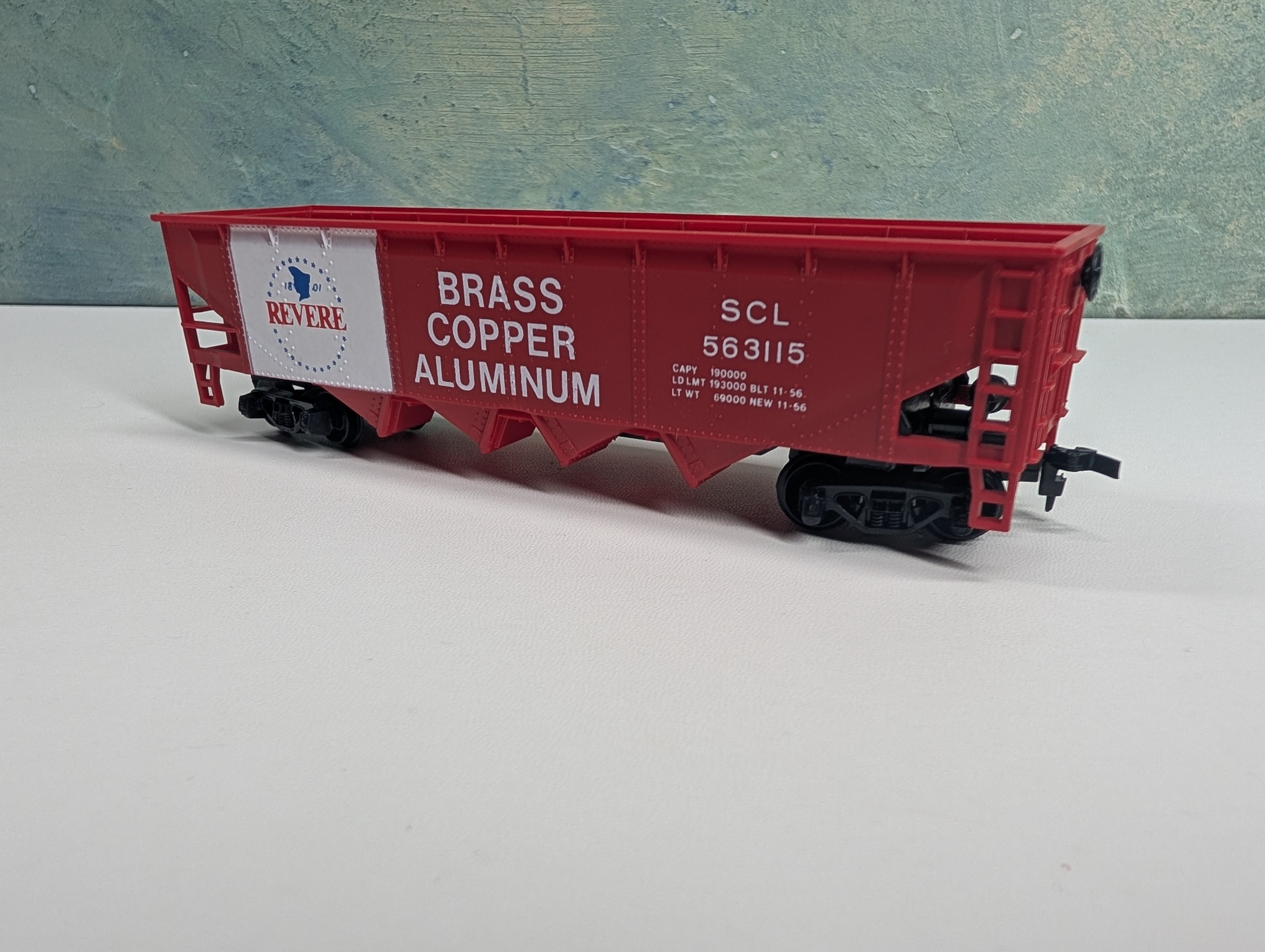 USED Tyco HO Scale Quad Hopper Revere SCL #563115