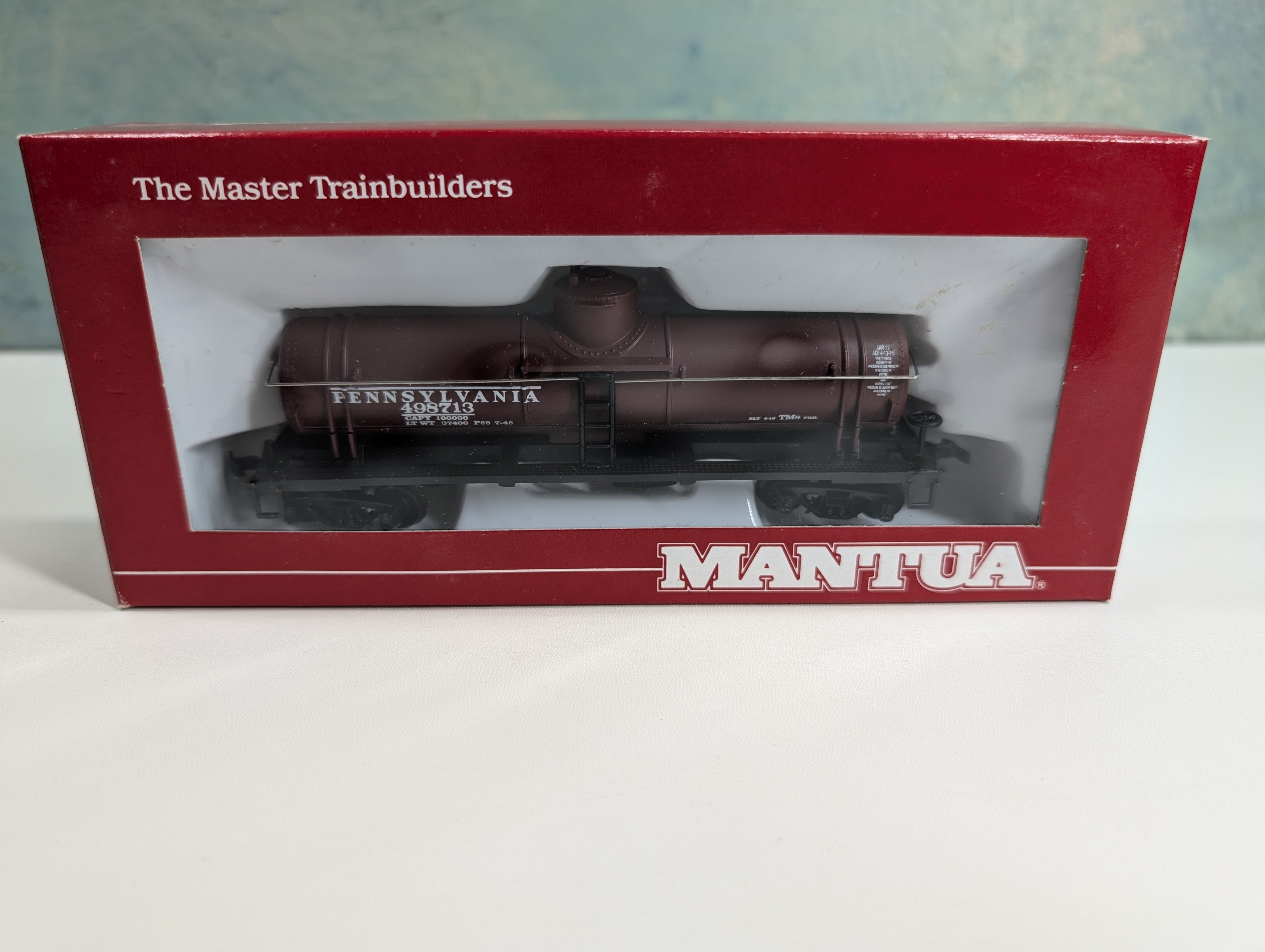 USED Mantua 732-020 HO Scale Heavy 35' Tank Car Pennsylvania PRR #498713