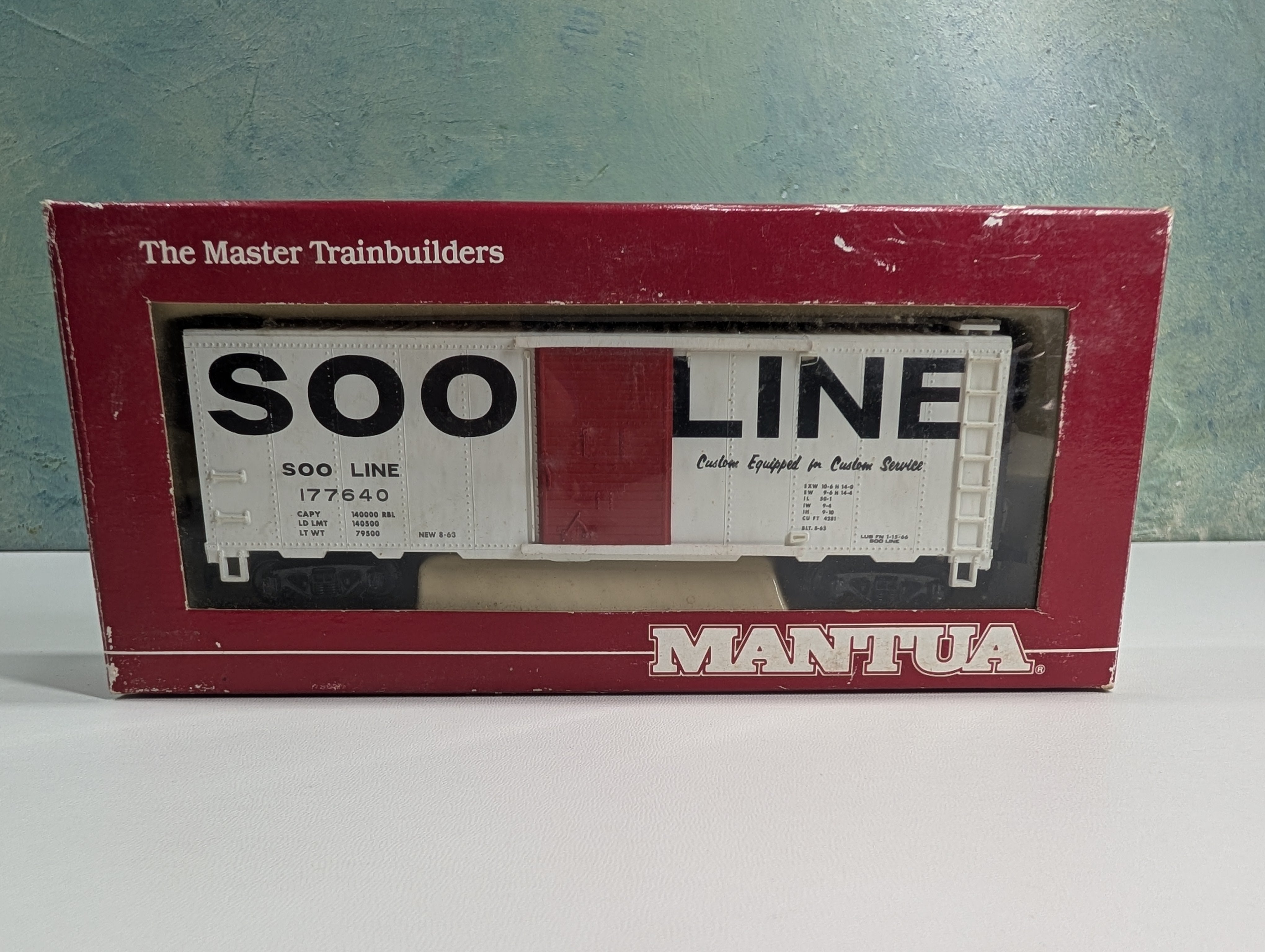 USED Mantua 734-590 HO Scale Heavy 41' Steel Box Car Soo Line #177640