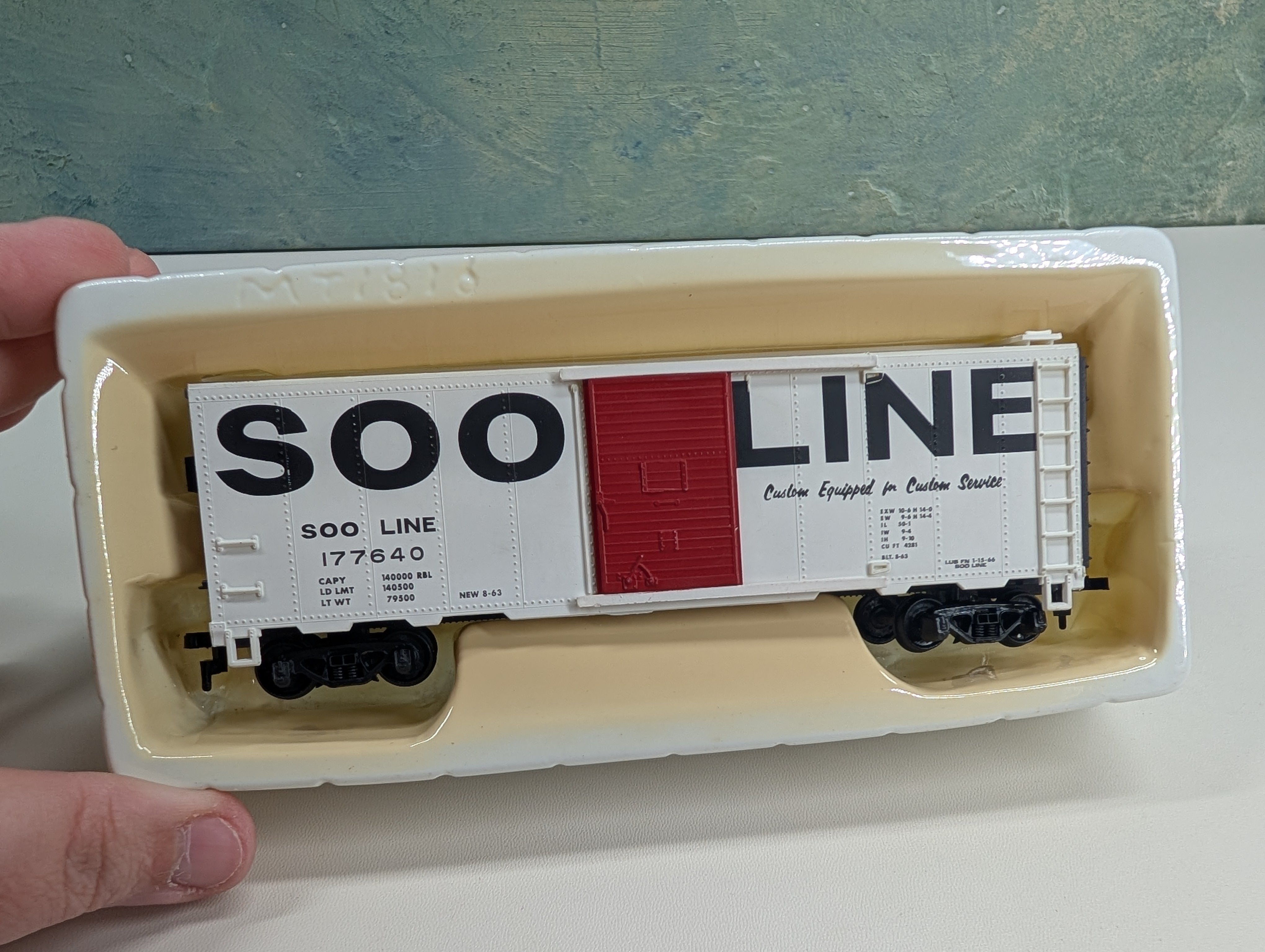 USED Mantua 734-590 HO Scale Heavy 41' Steel Box Car Soo Line #177640