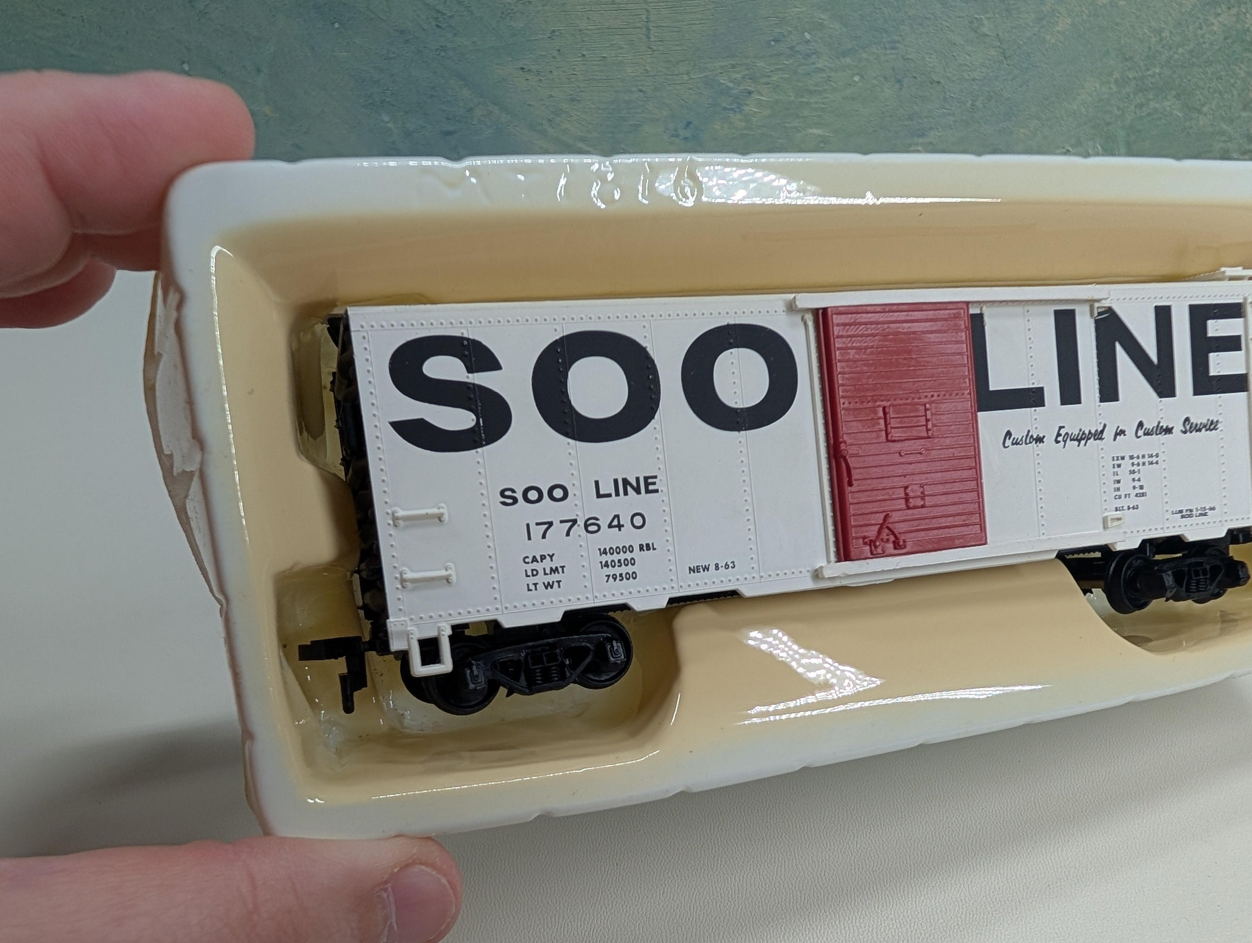 USED Mantua 734-590 HO Scale Heavy 41' Steel Box Car Soo Line #177640