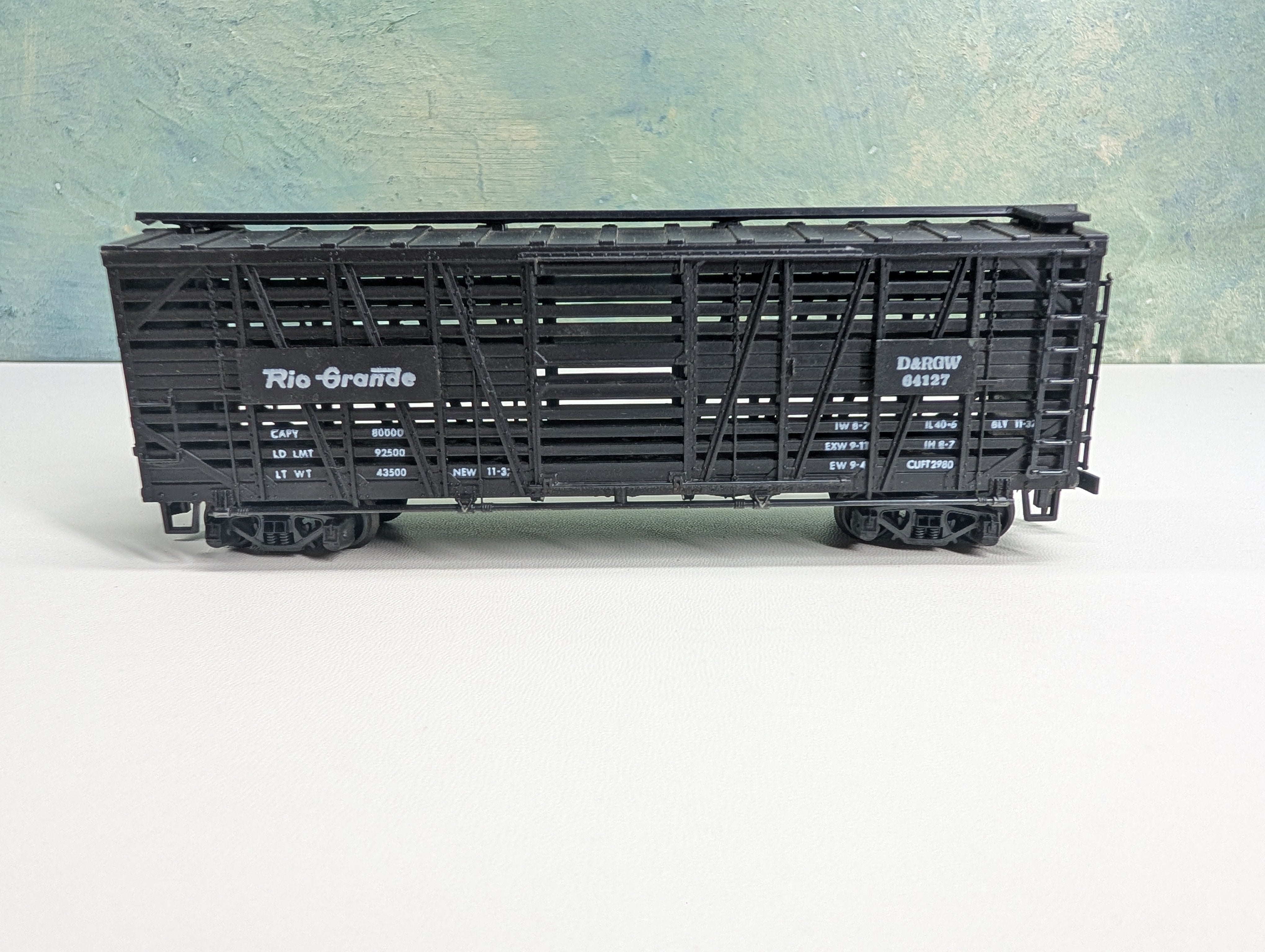 USED AHM HO Scale 40' Cattle Stock Car Rio Grande D&RGW #64127