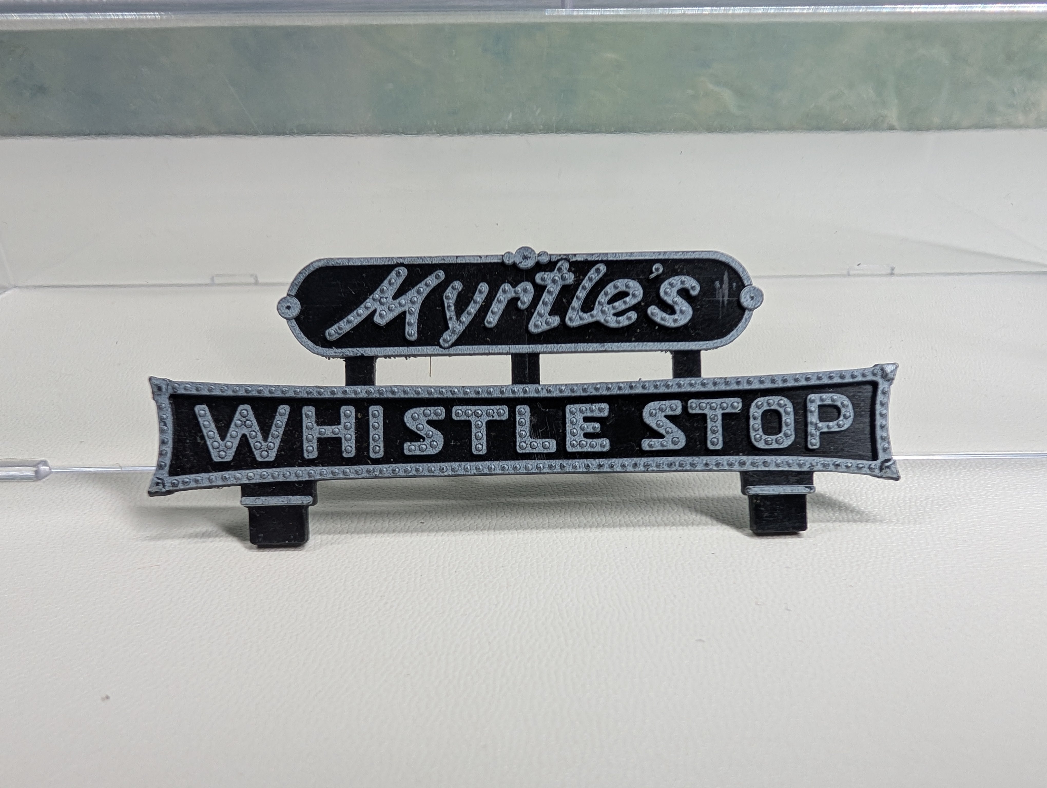 USED HO Scale Myrtle's Whistle Stop Sign