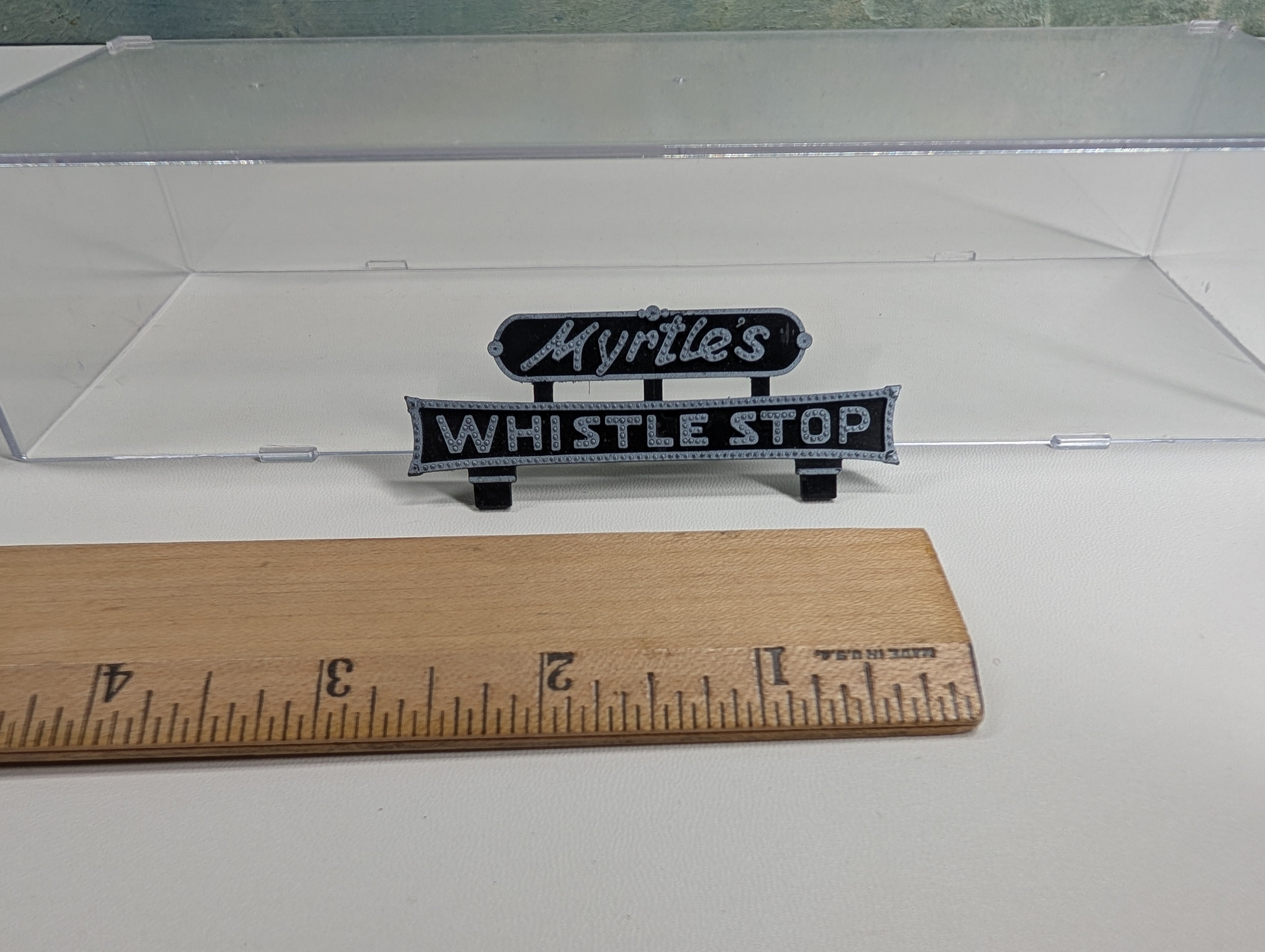 USED HO Scale Myrtle's Whistle Stop Sign