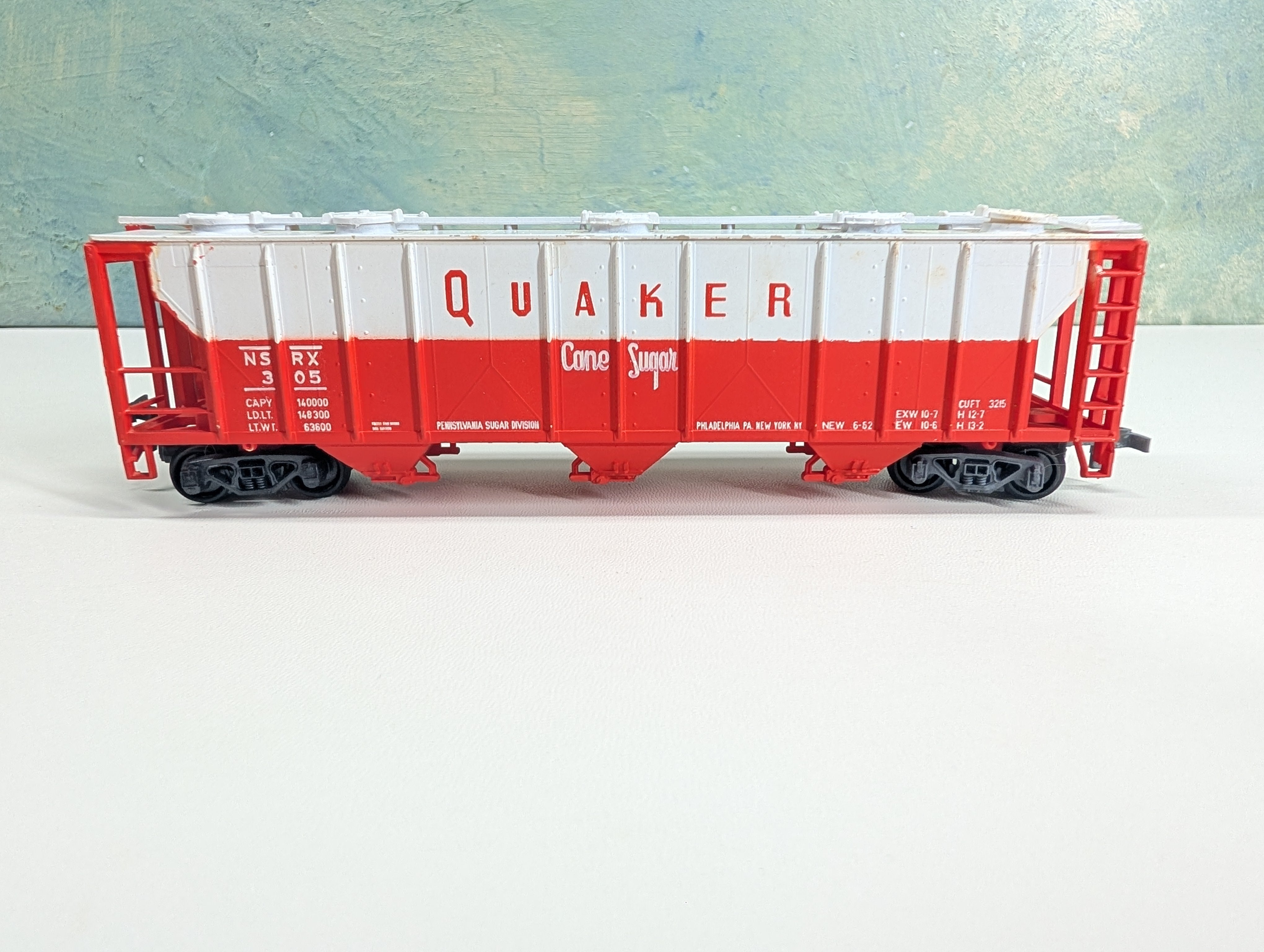 USED HO Scale Covered Hopper Quaker Cane Sugar NSRX #305 Pennsylvania Sugar Division