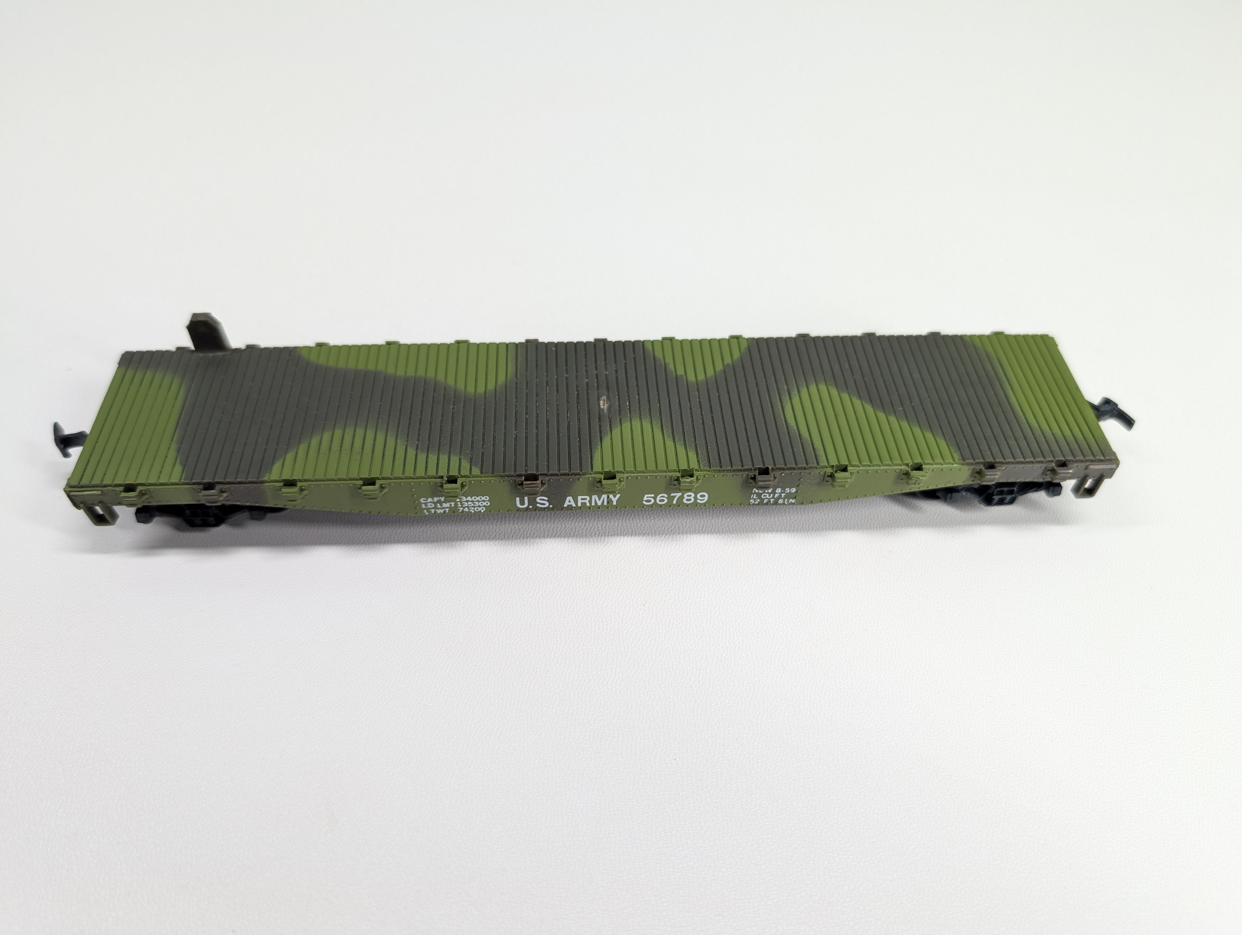 USED AHM HO Scale 50' Flat Car US Army 56789