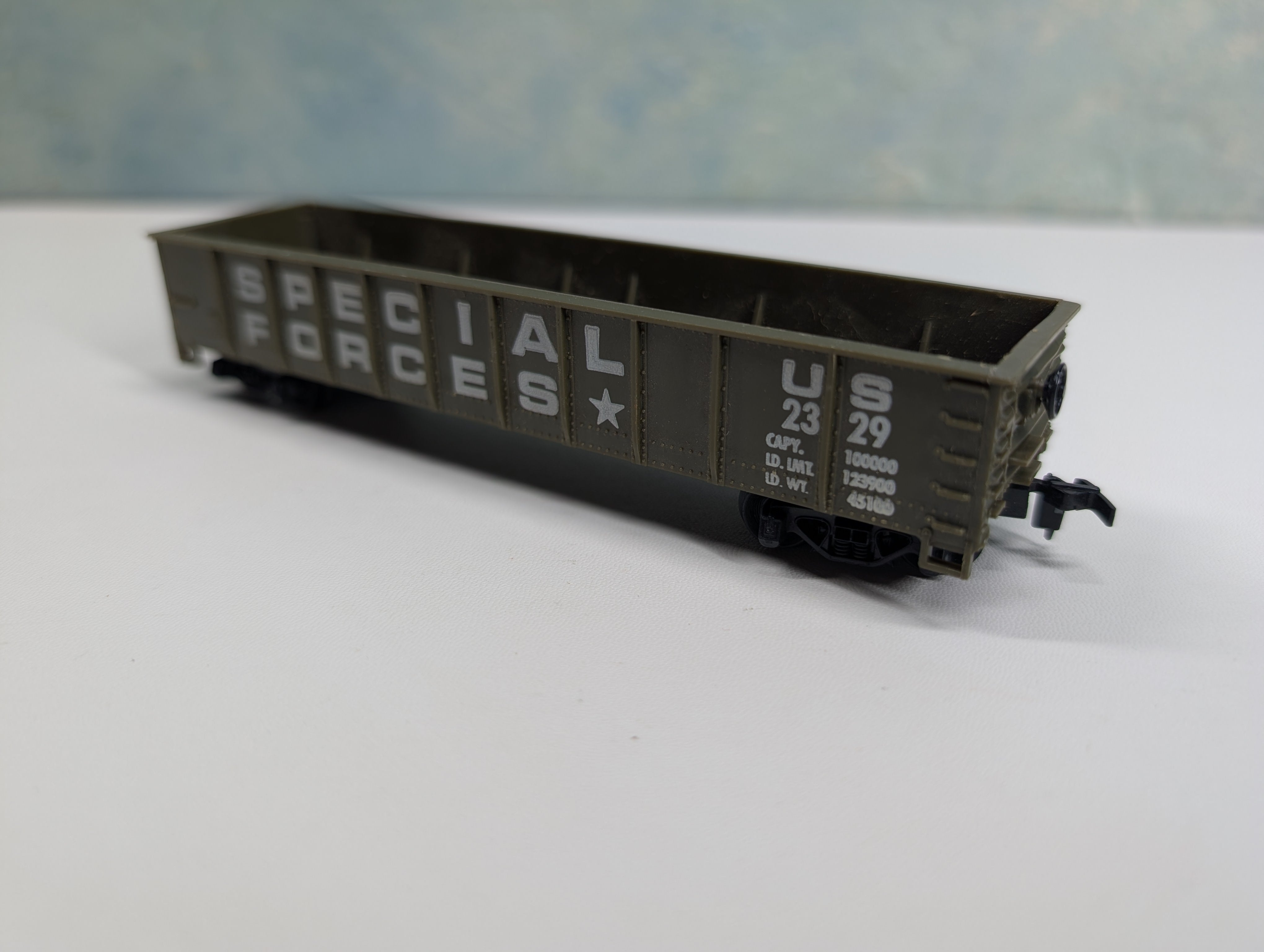 USED Tyco HO Scale Special Forced Gondola US Army #2329