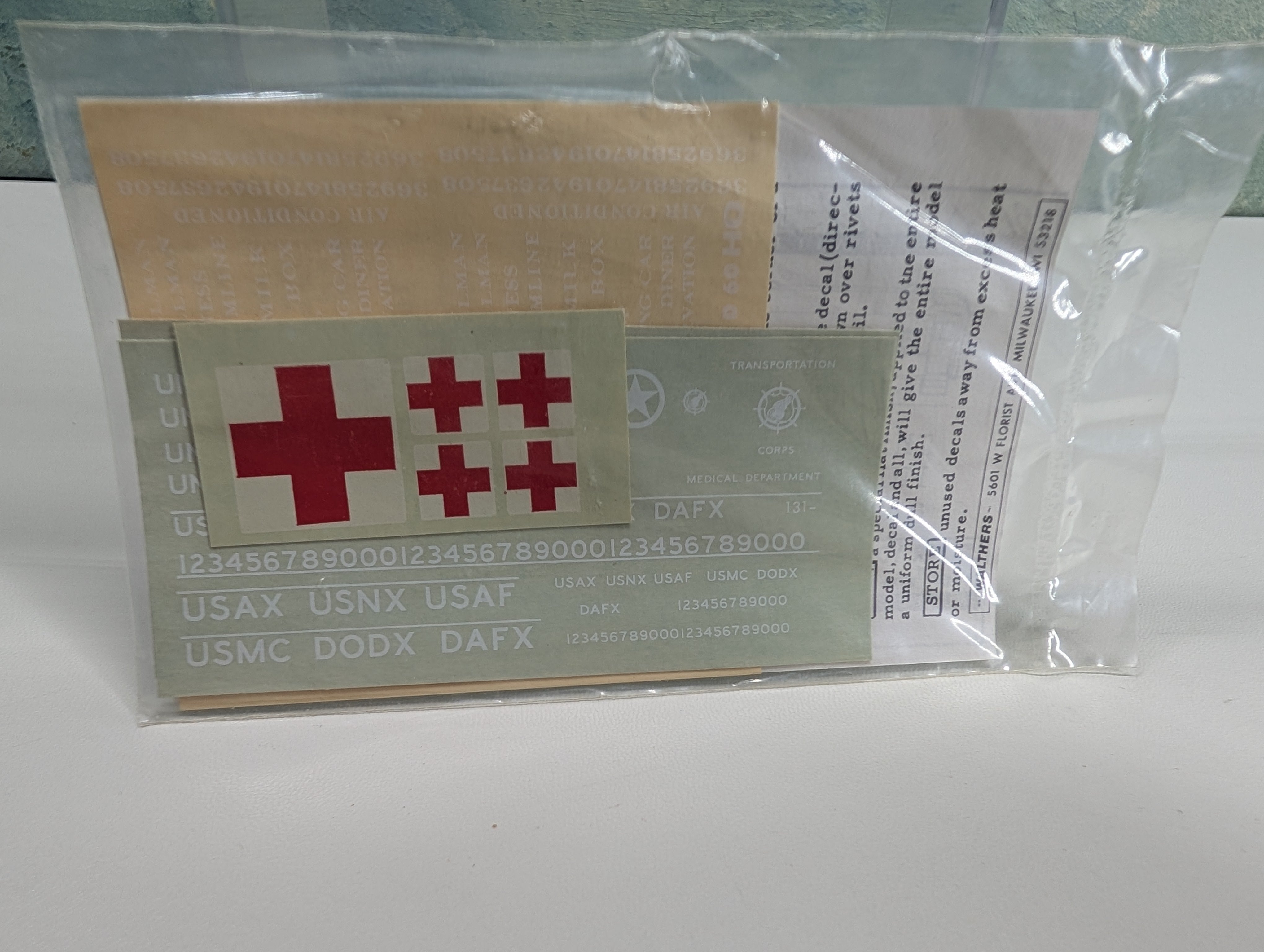 Walthers 131-60 HO Scale United States Army USAX, USAF Decals, Passenger Car