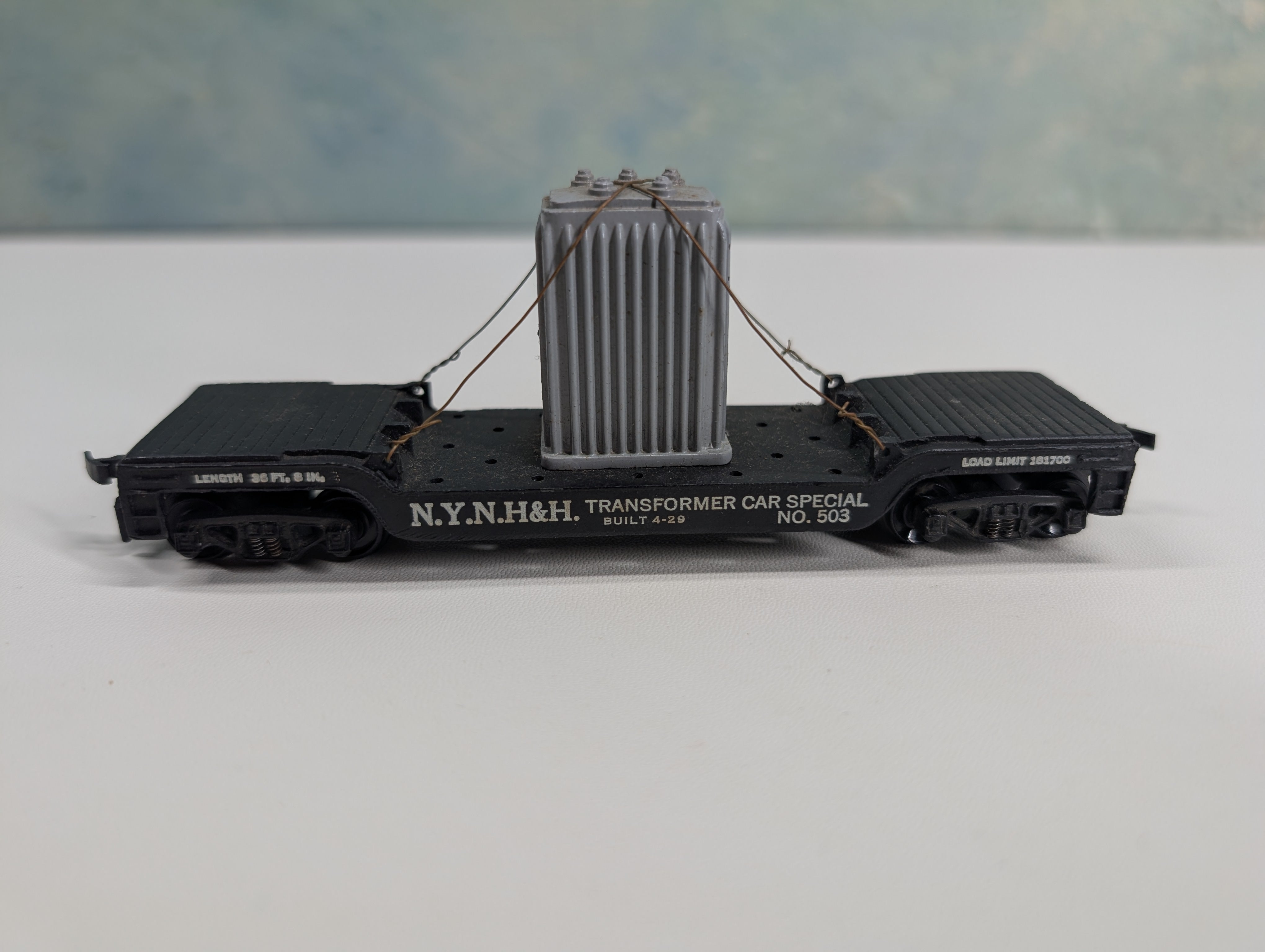 USED Gilbert HO Scale Center Depressed Flat Car w/ Transformer Load NYNH&H #503 Metal