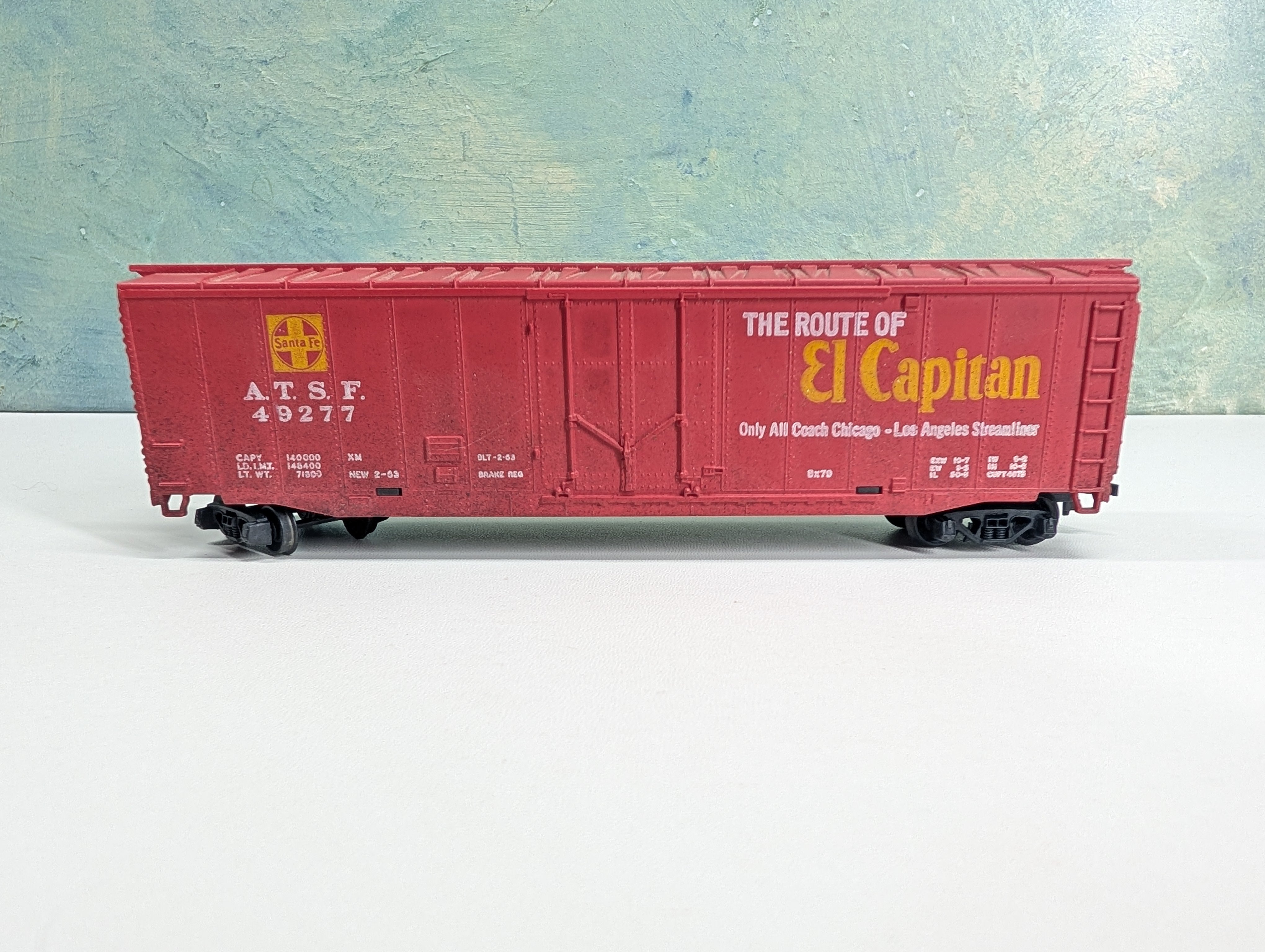 USED Tyco HO Scale 50' PD Box Car Santa Fe ATSF #49277